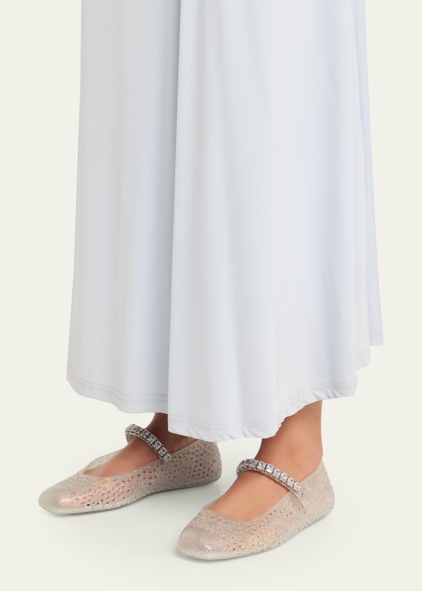 Jimmy Choo The Jelly Glitter Crystal-Strap Ballerina Flats Image 2 of 6
