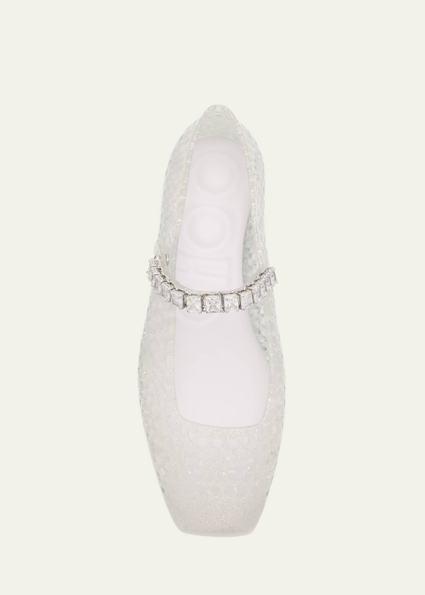 バレエシューズ Jimmy Choo Ballerina The Jelly Glitterata Jimmy Choo The Jelly Glitter Crystal-Strap Ballerina Flats