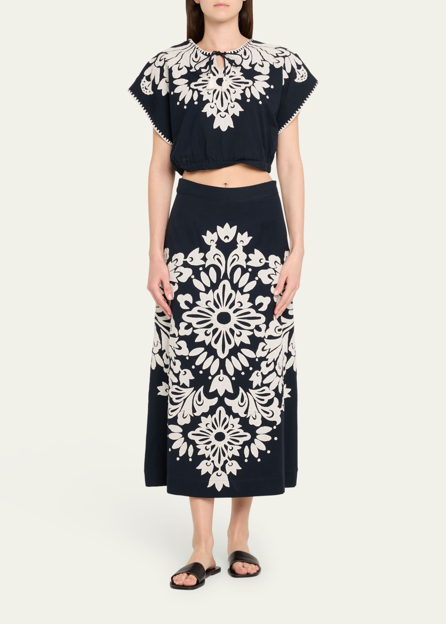 Sea Liliana Appliqué Midi Skirt Image 2 of 5