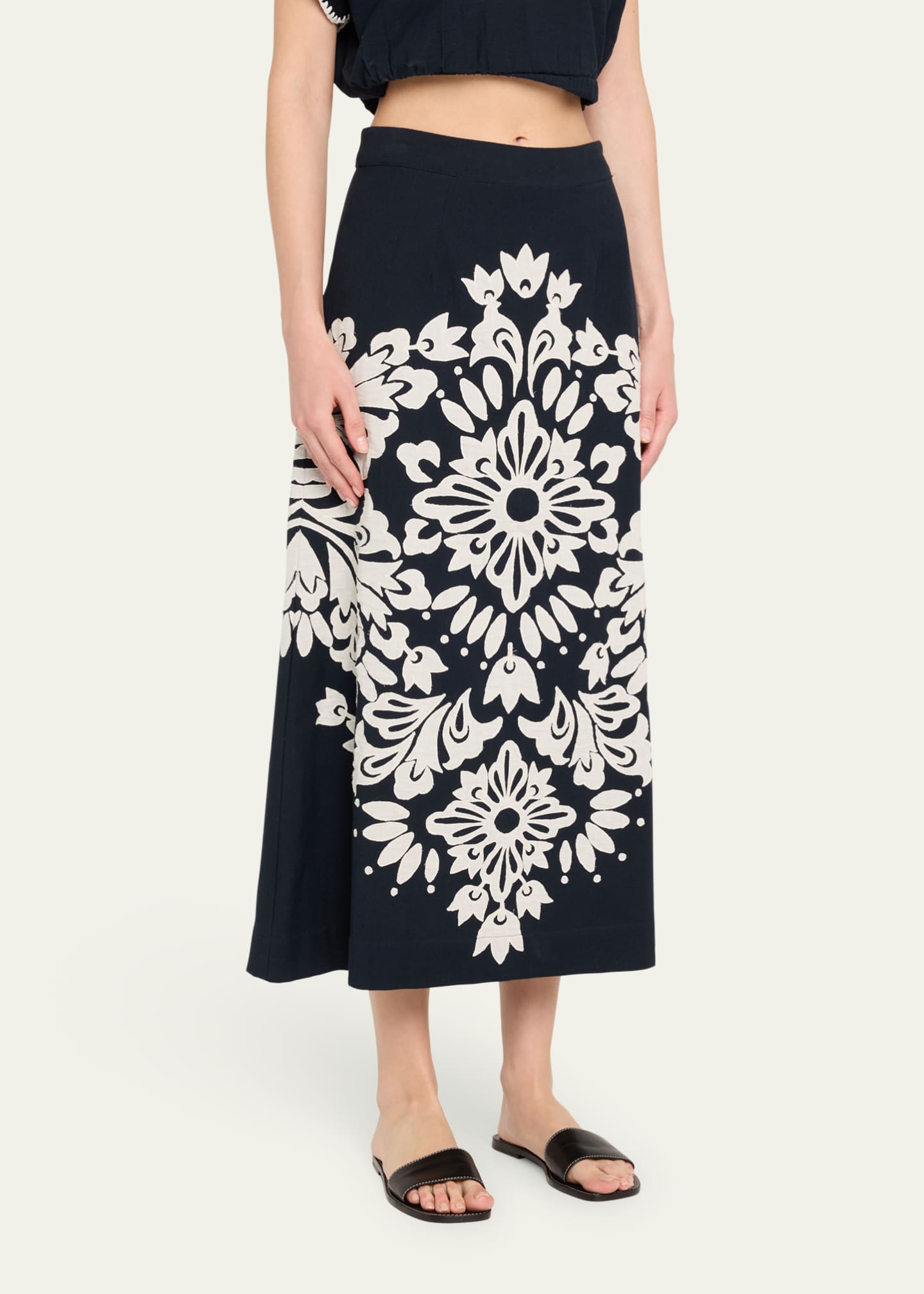 Sea Liliana Appliqué Midi Skirt Image 4 of 5