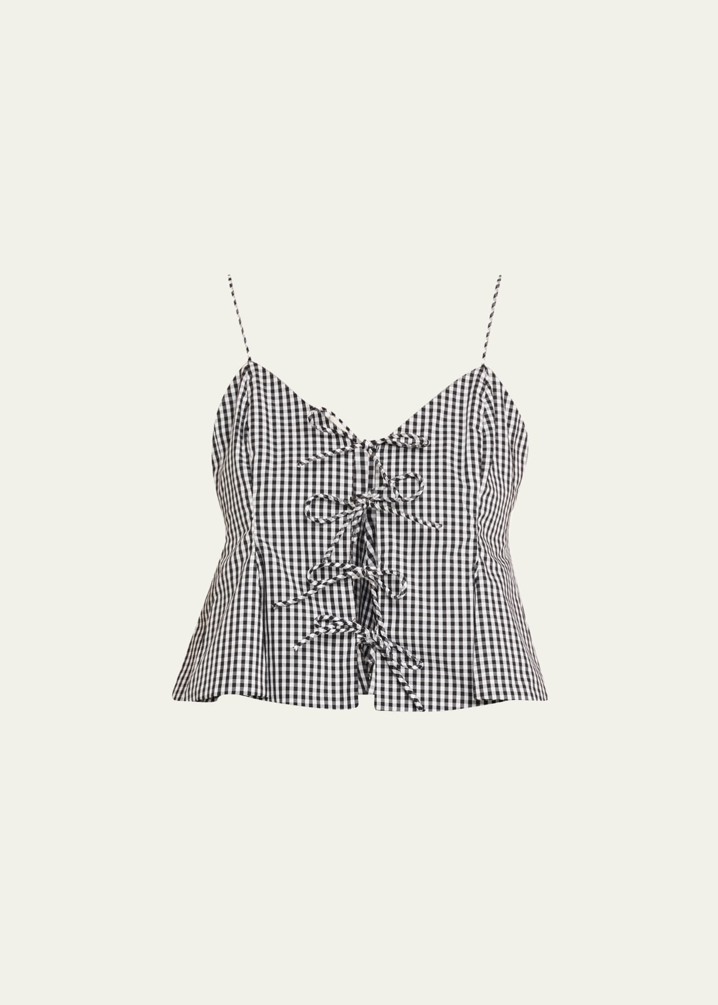 Sea Neci Gingham Tie-Front Cami Image 1 of 5