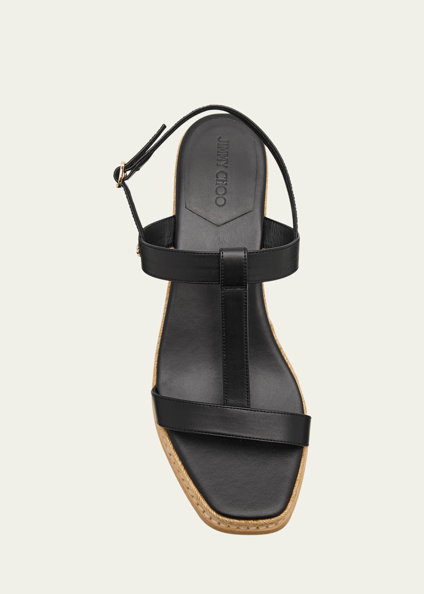 Jimmy Choo Theia 60 Vacchetta Wedge Sandals Image 6 of 6