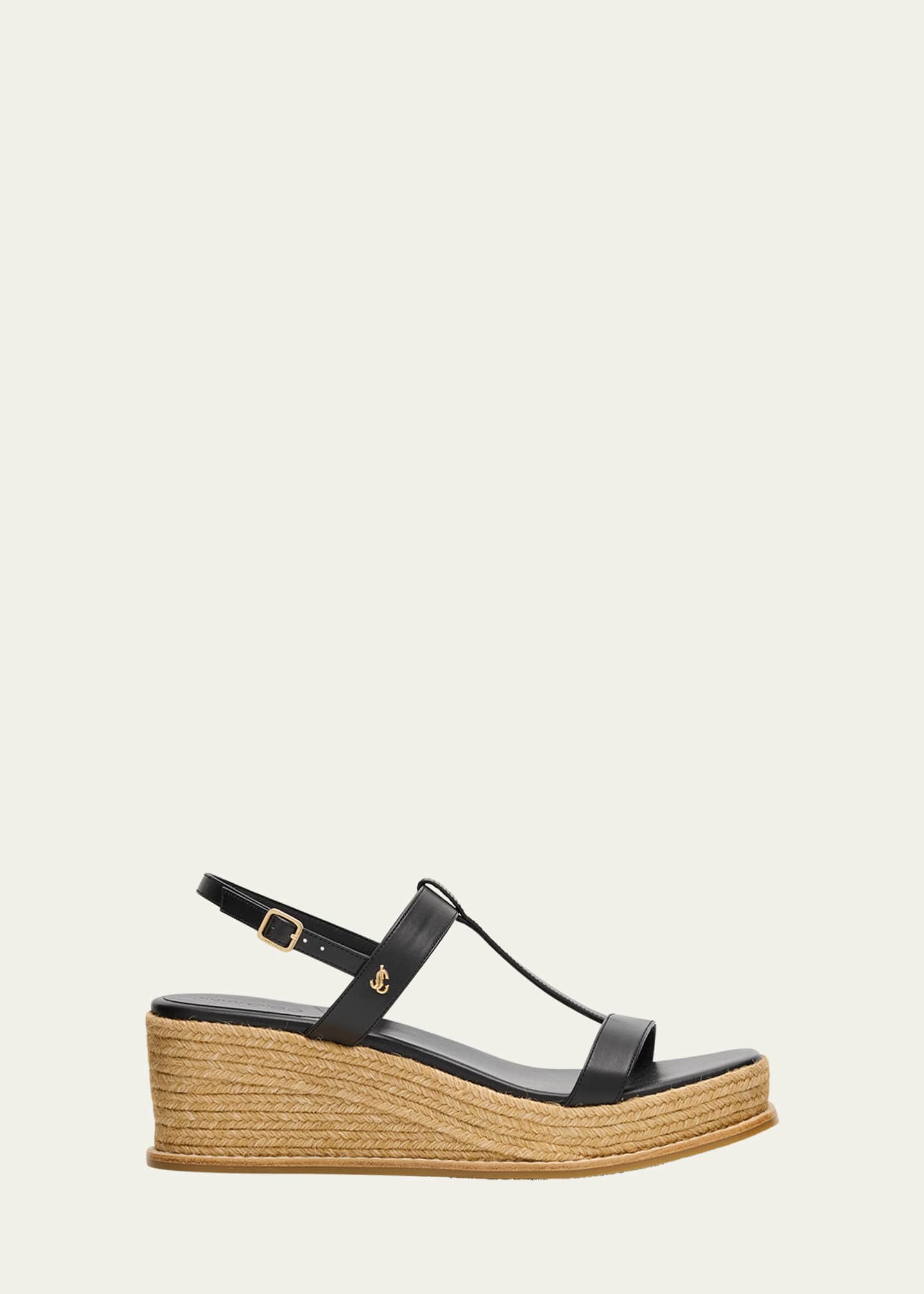 Jimmy Choo Theia 60 Vacchetta Wedge Sandals Image 1 of 6