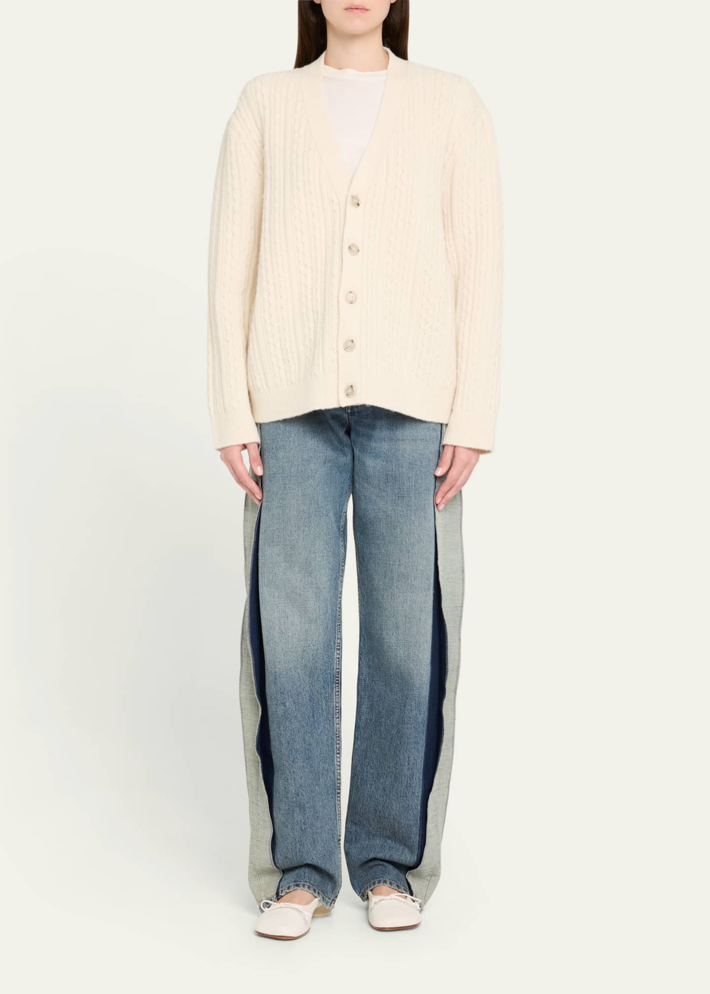 MM6 Maison Margiela Cable-Knit Cardigan - Bergdorf Goodman