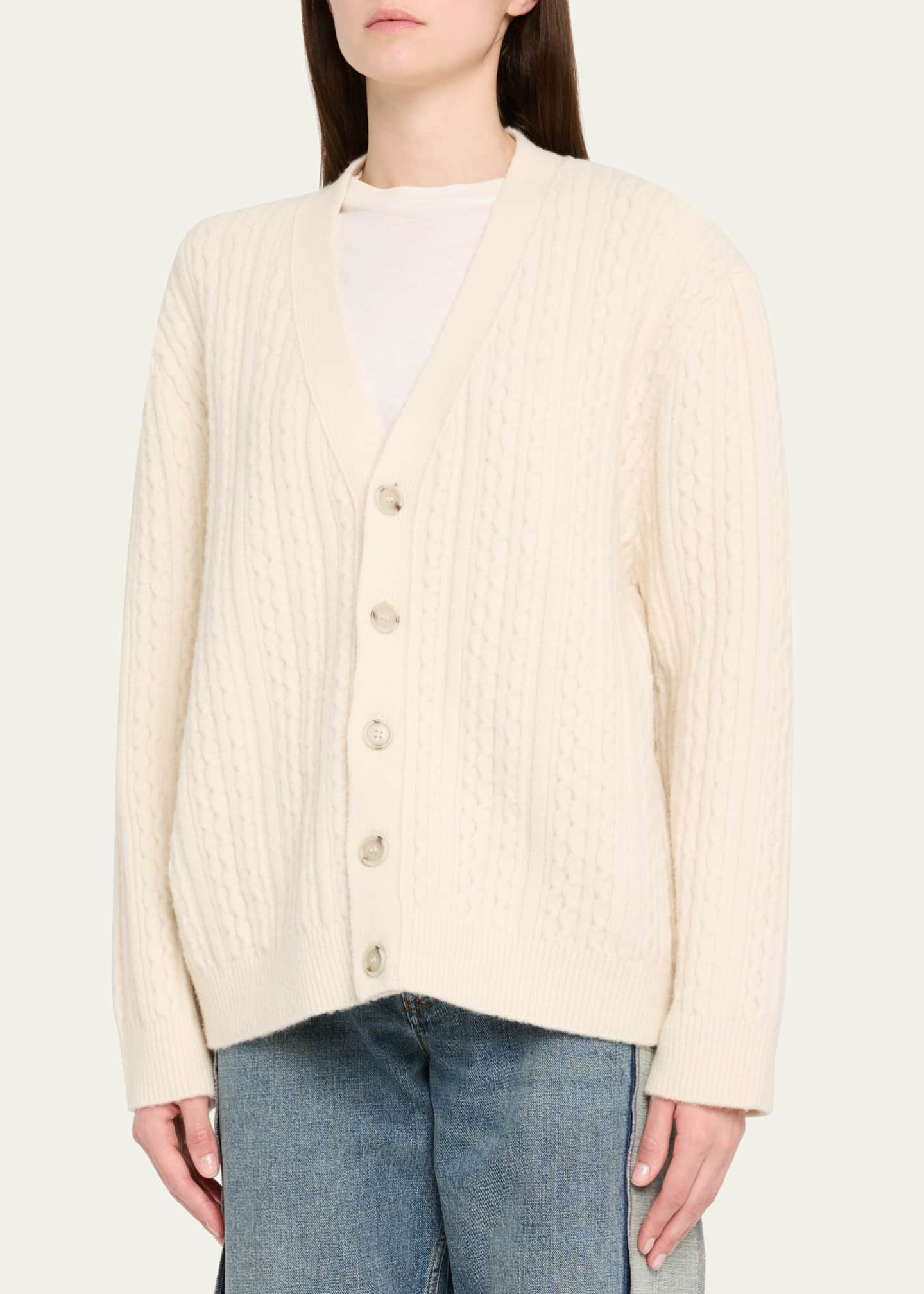 MM6 Maison Margiela Cable-Knit Cardigan - Bergdorf Goodman