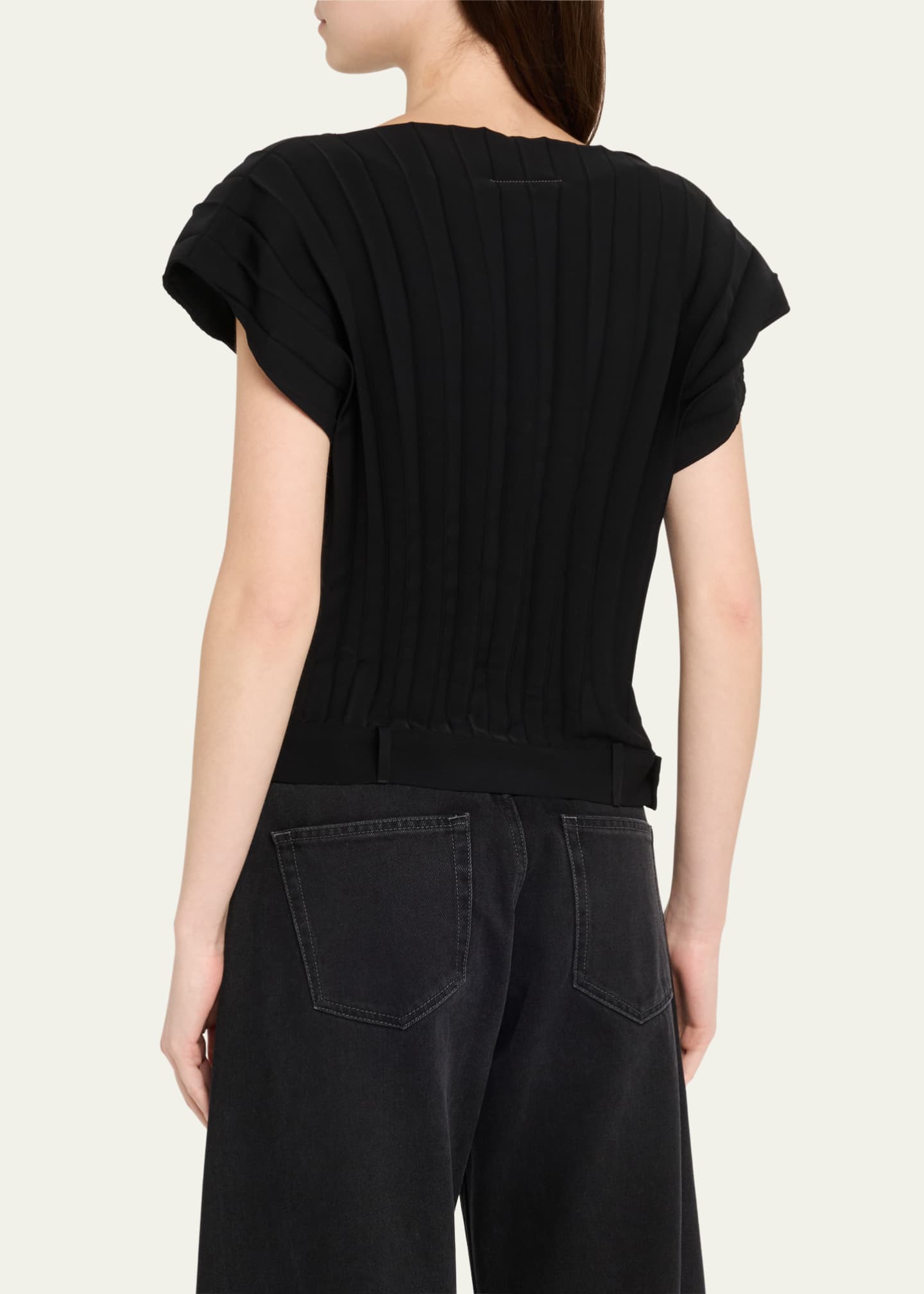 MM6 Maison Margiela High-Neck Wide Ribbed Top - Bergdorf Goodman