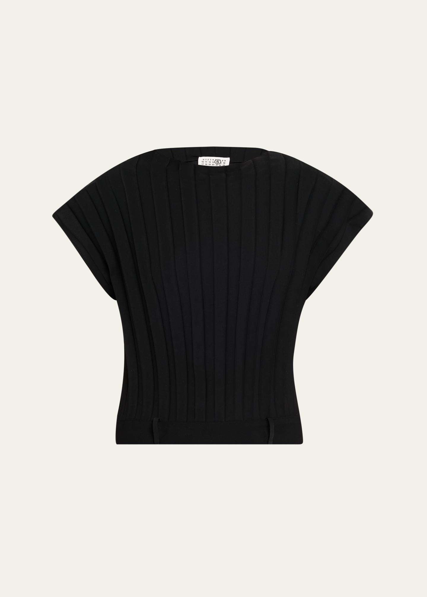 MM6 Maison Margiela High-Neck Wide Ribbed Top - Bergdorf Goodman