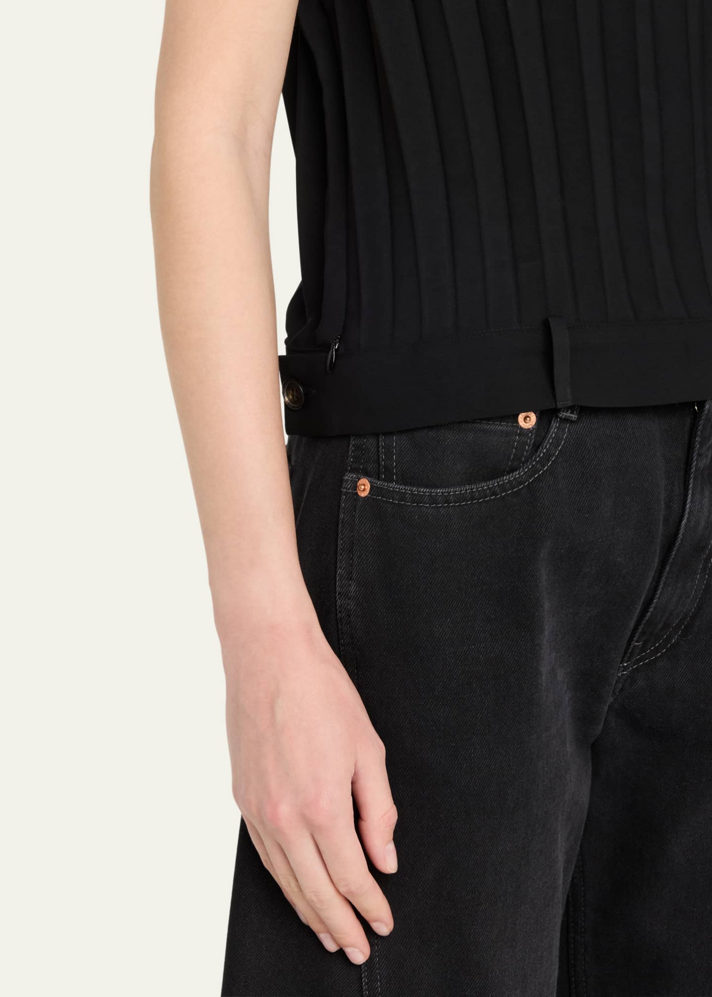 MM6 Maison Margiela High-Neck Wide Ribbed Top - Bergdorf Goodman