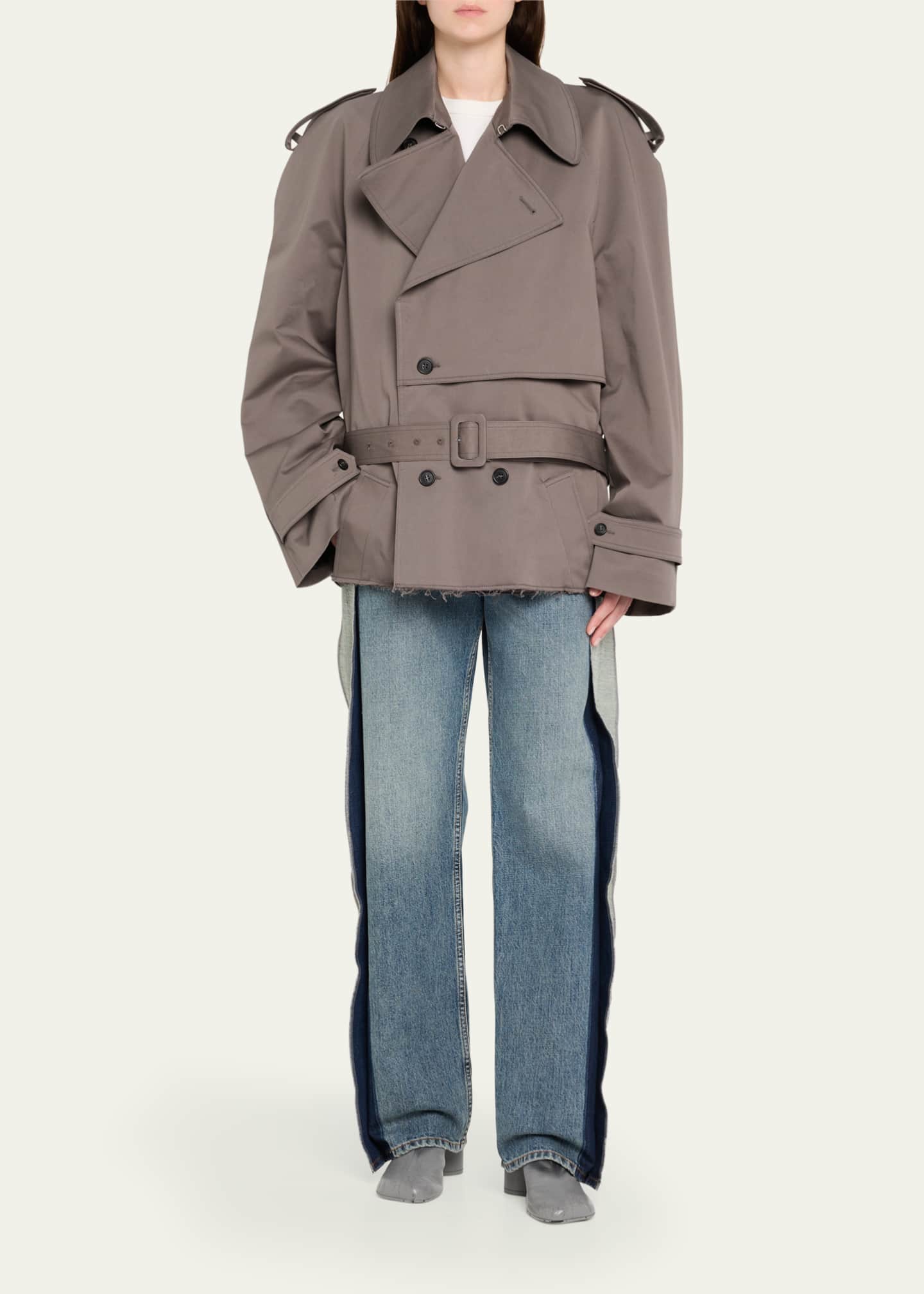 MM6 Maison Margiela Boxy Trench-Style Sports Jacket - Bergdorf Goodman