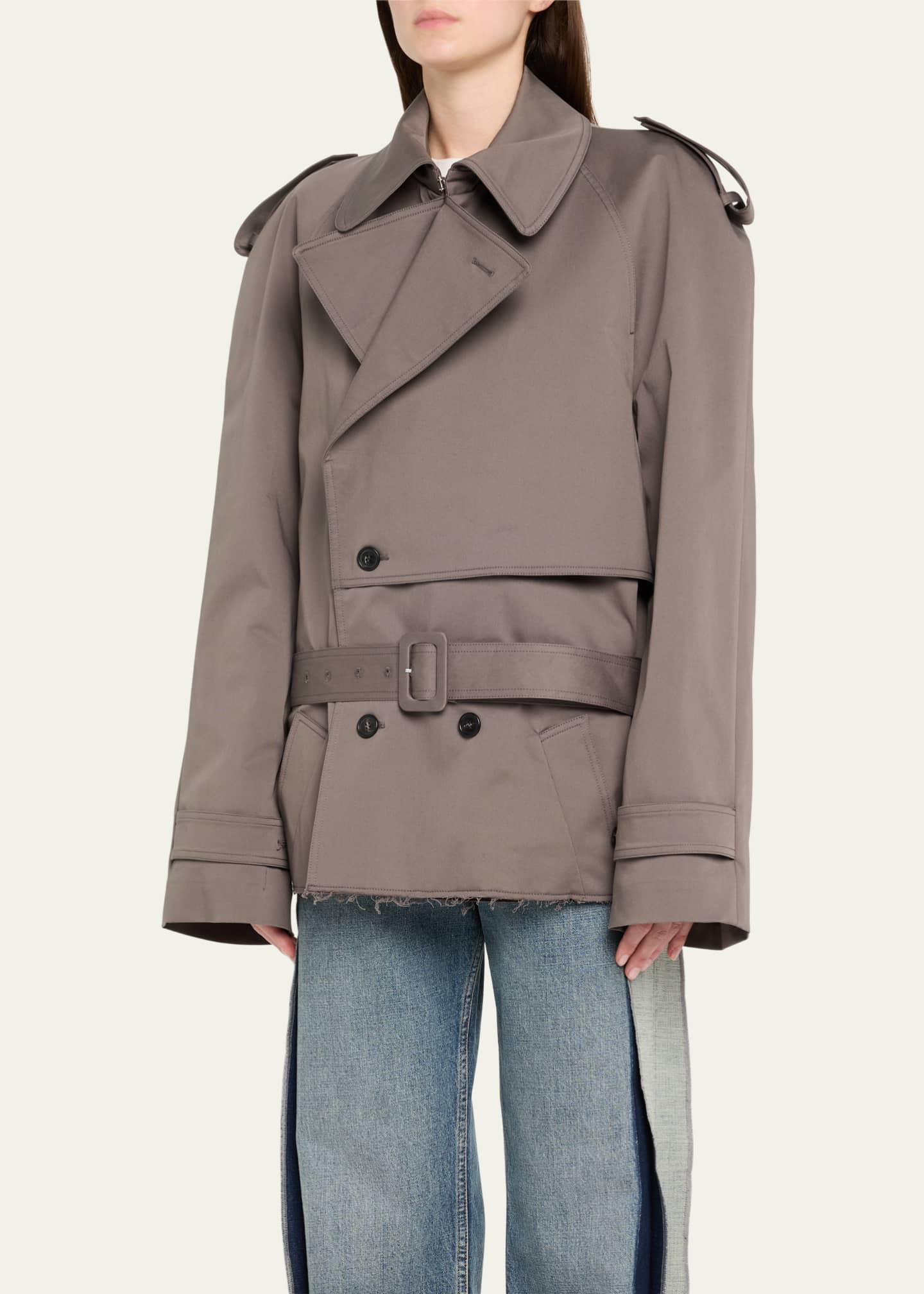 MM6 Maison Margiela Boxy Trench-Style Sports Jacket - Bergdorf Goodman