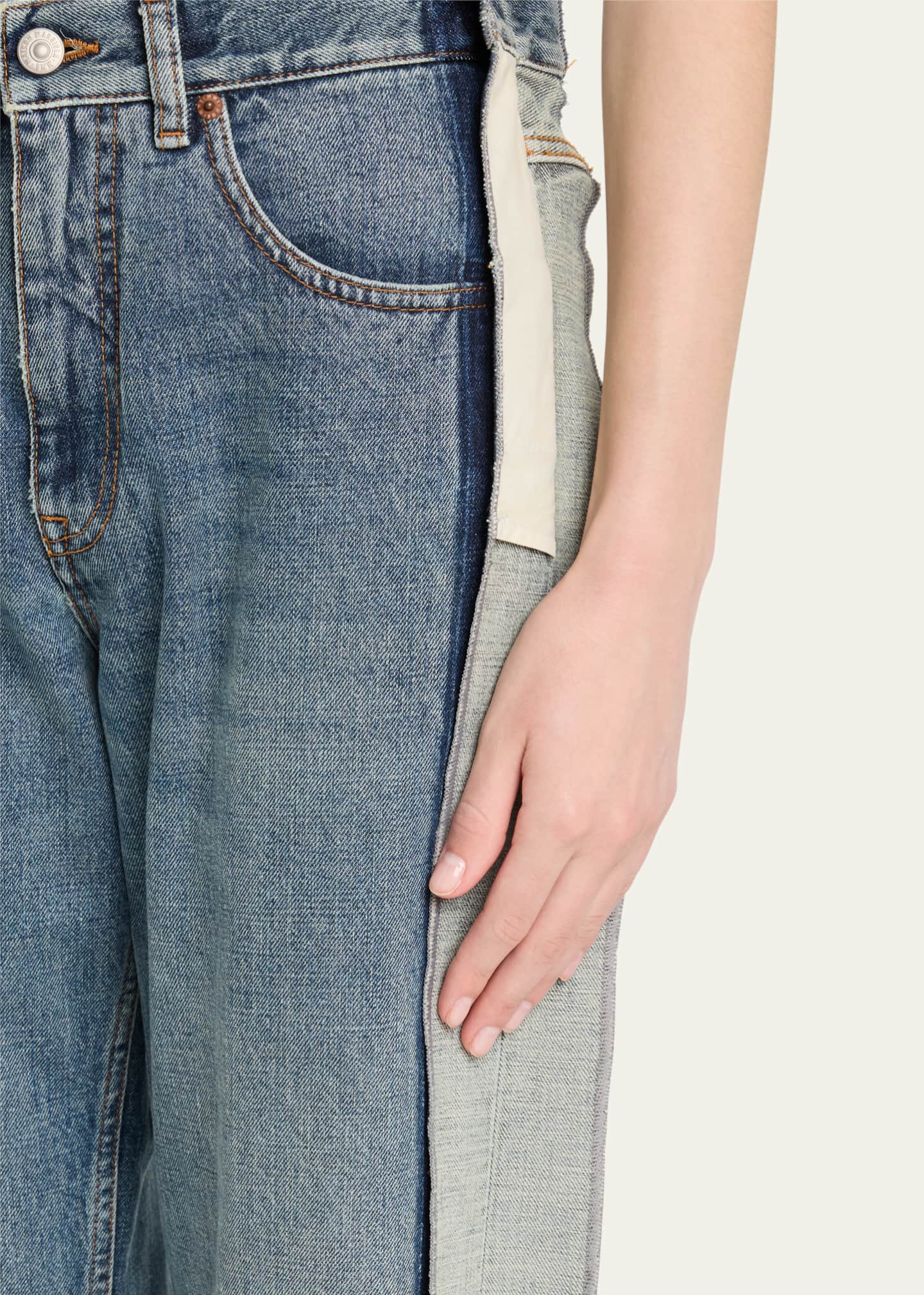 MM6 Maison Margiela Deconstructed Straight-Leg Jeans - Bergdorf