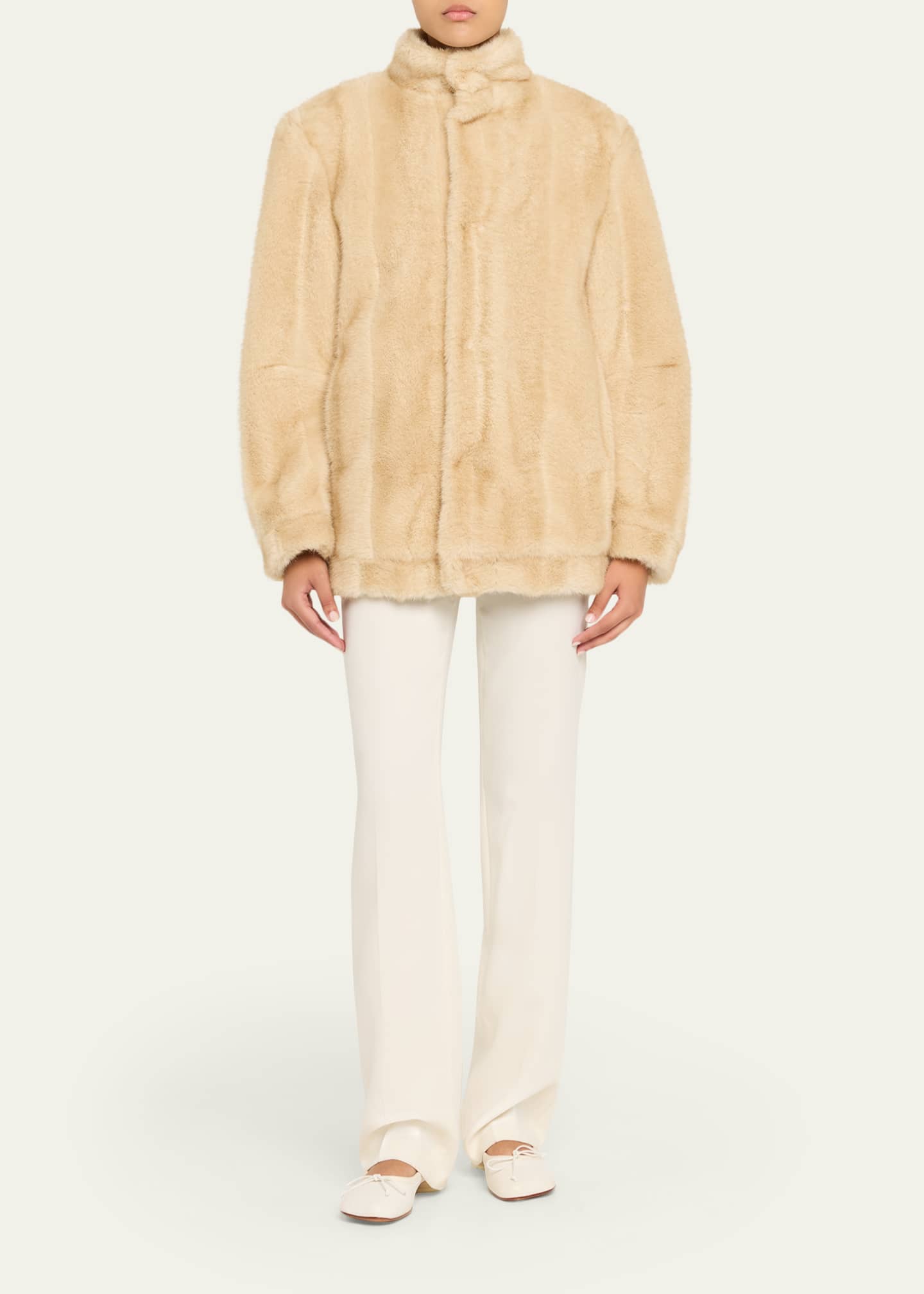 MM6 Maison Margiela Straight Faux Fur Jacket - Bergdorf Goodman