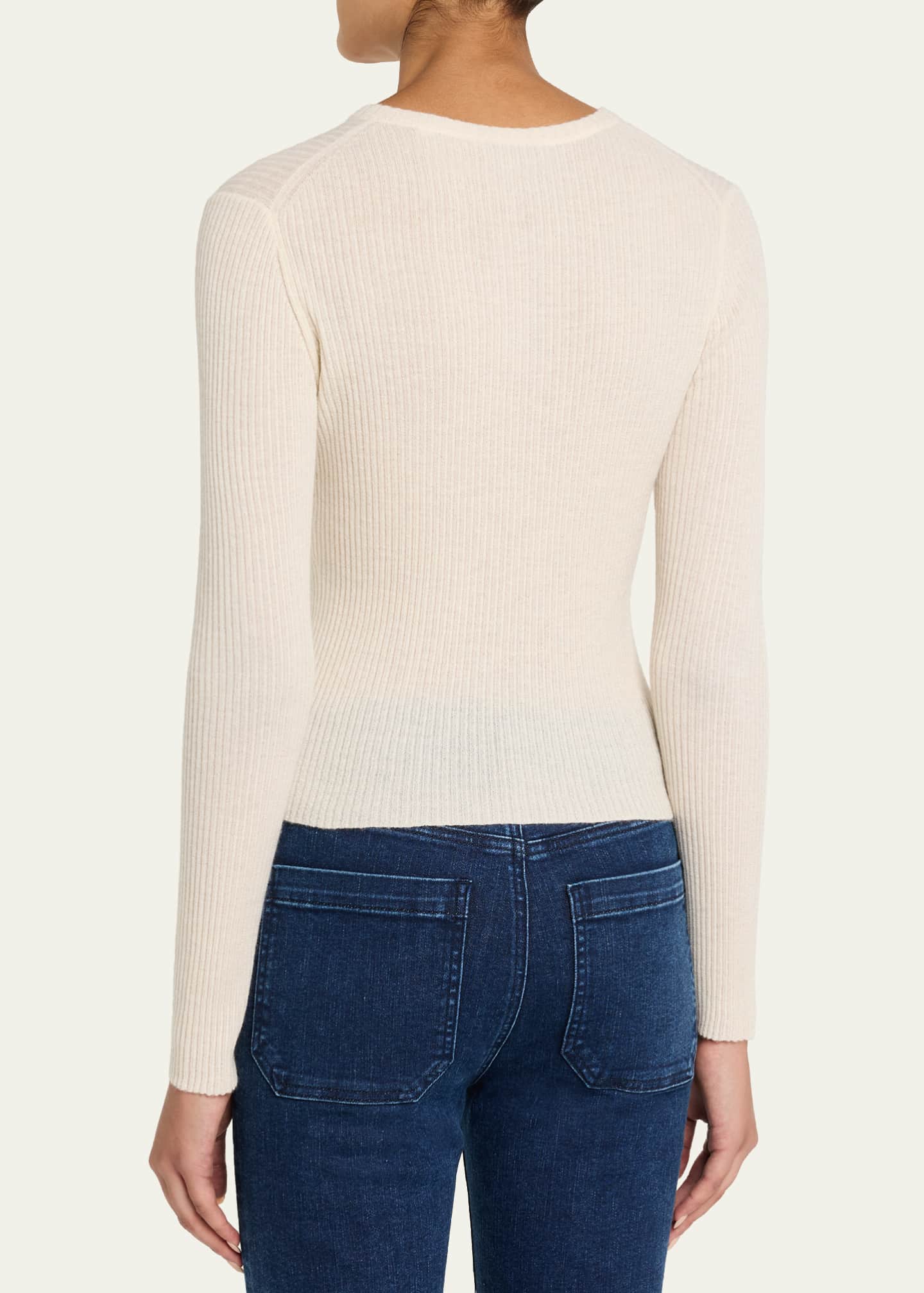 Vince Ribbed Long-Sleeve Henley - Bergdorf Goodman