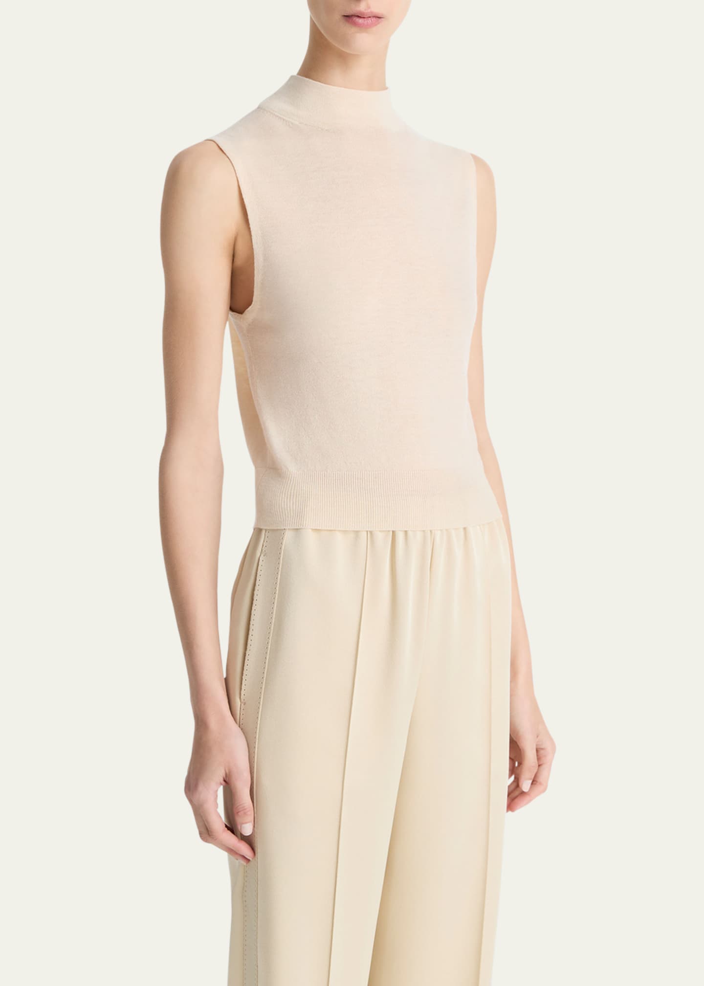 Sleeveless Mock-Neck Top