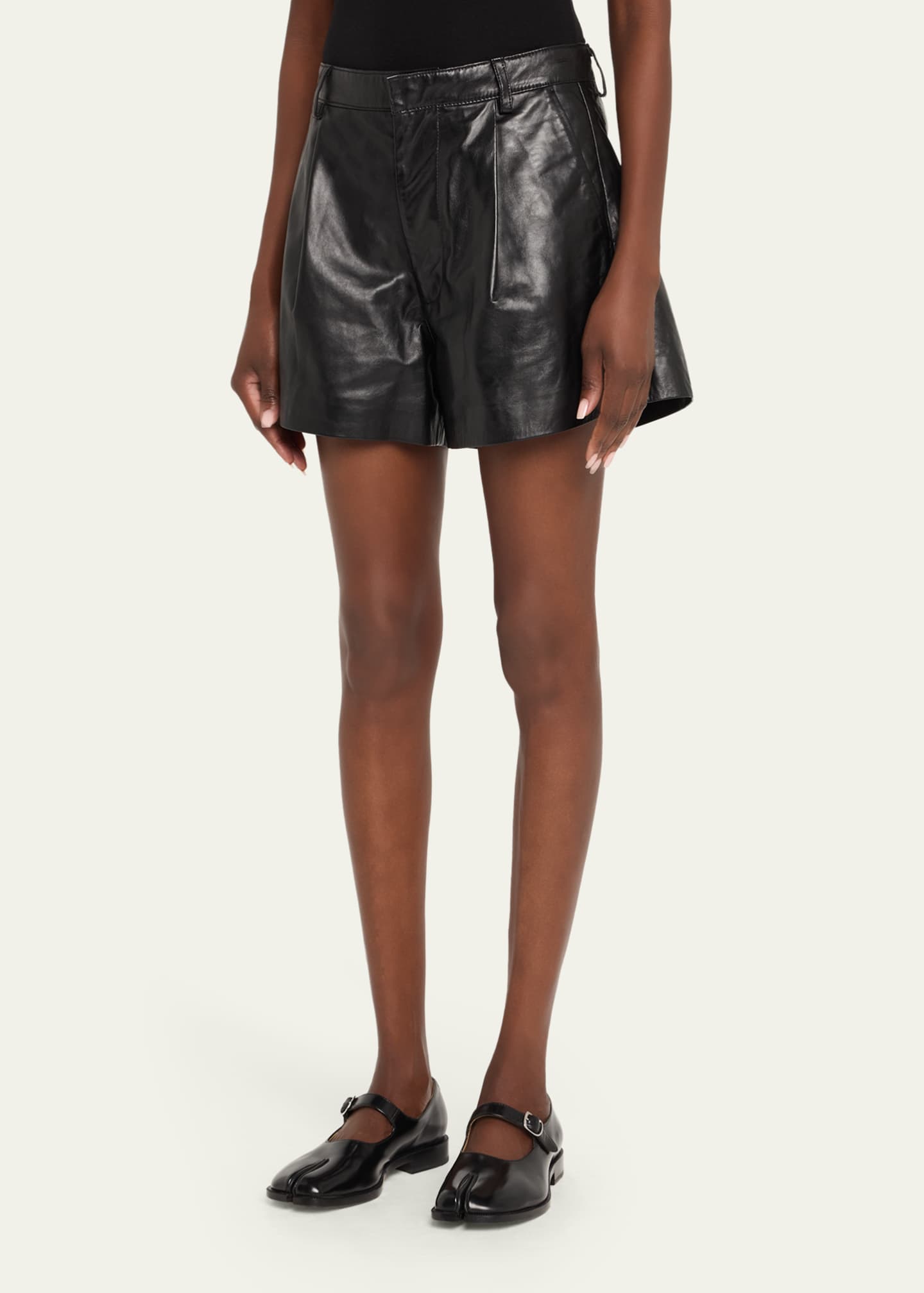 R13 Loose Leather Shorts - Bergdorf Goodman