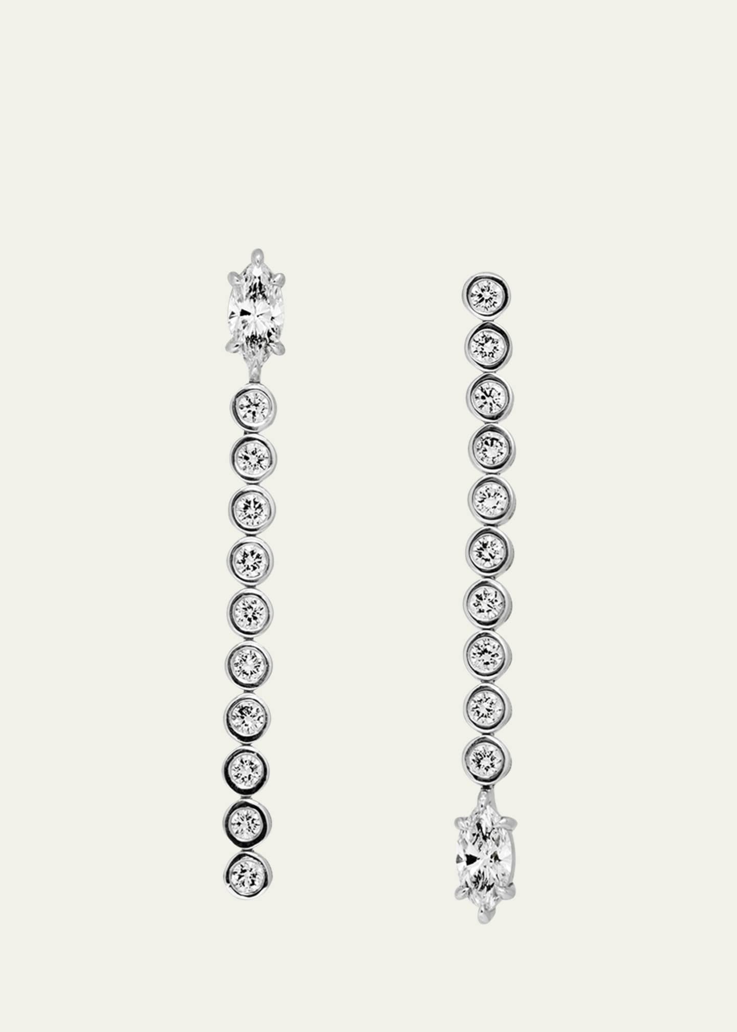 Dara Kaye New Classics Asymmetrical Marquise Tennis Earrings
