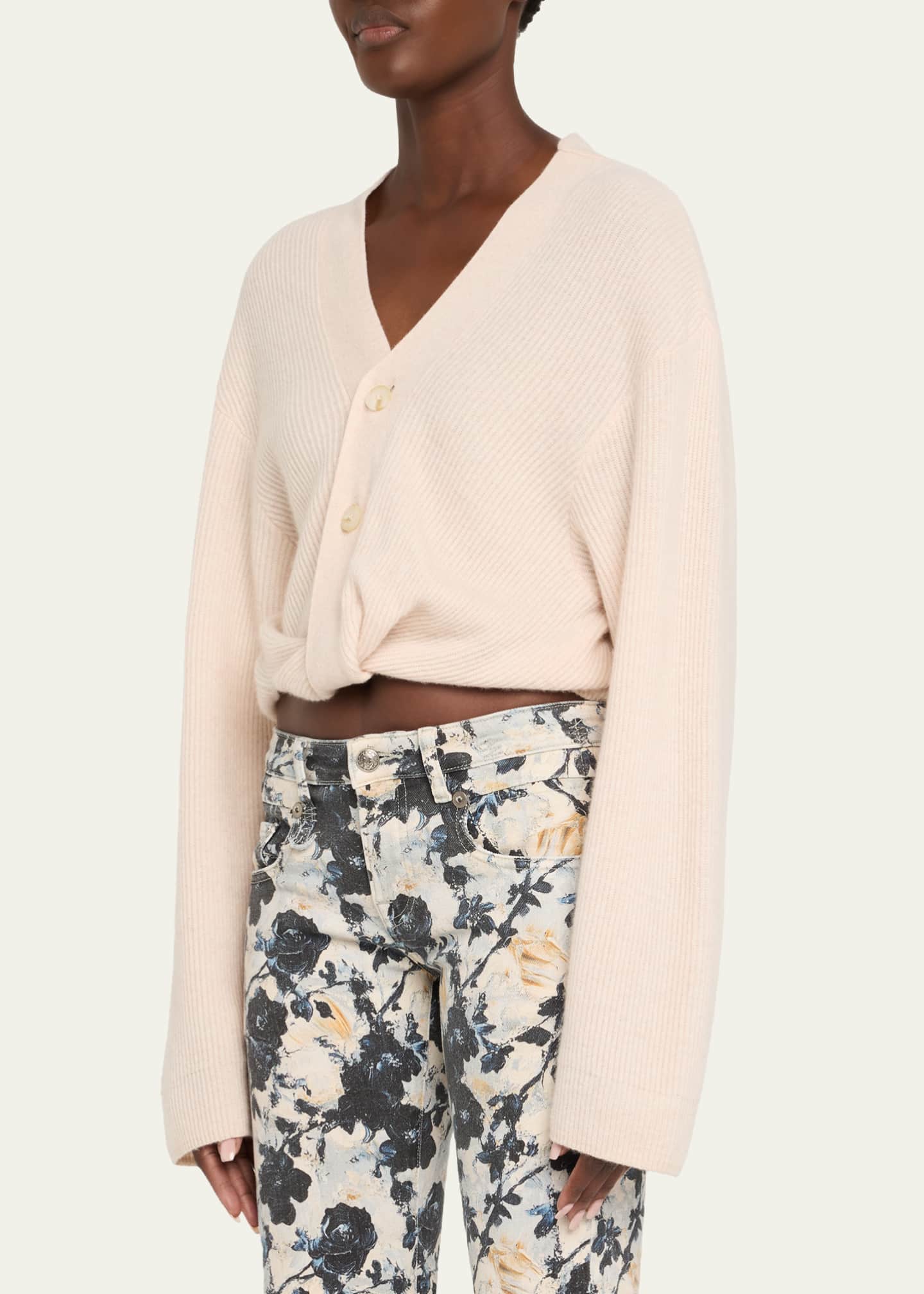 R13 Cashmere Twist-Front Cardigan - Bergdorf Goodman