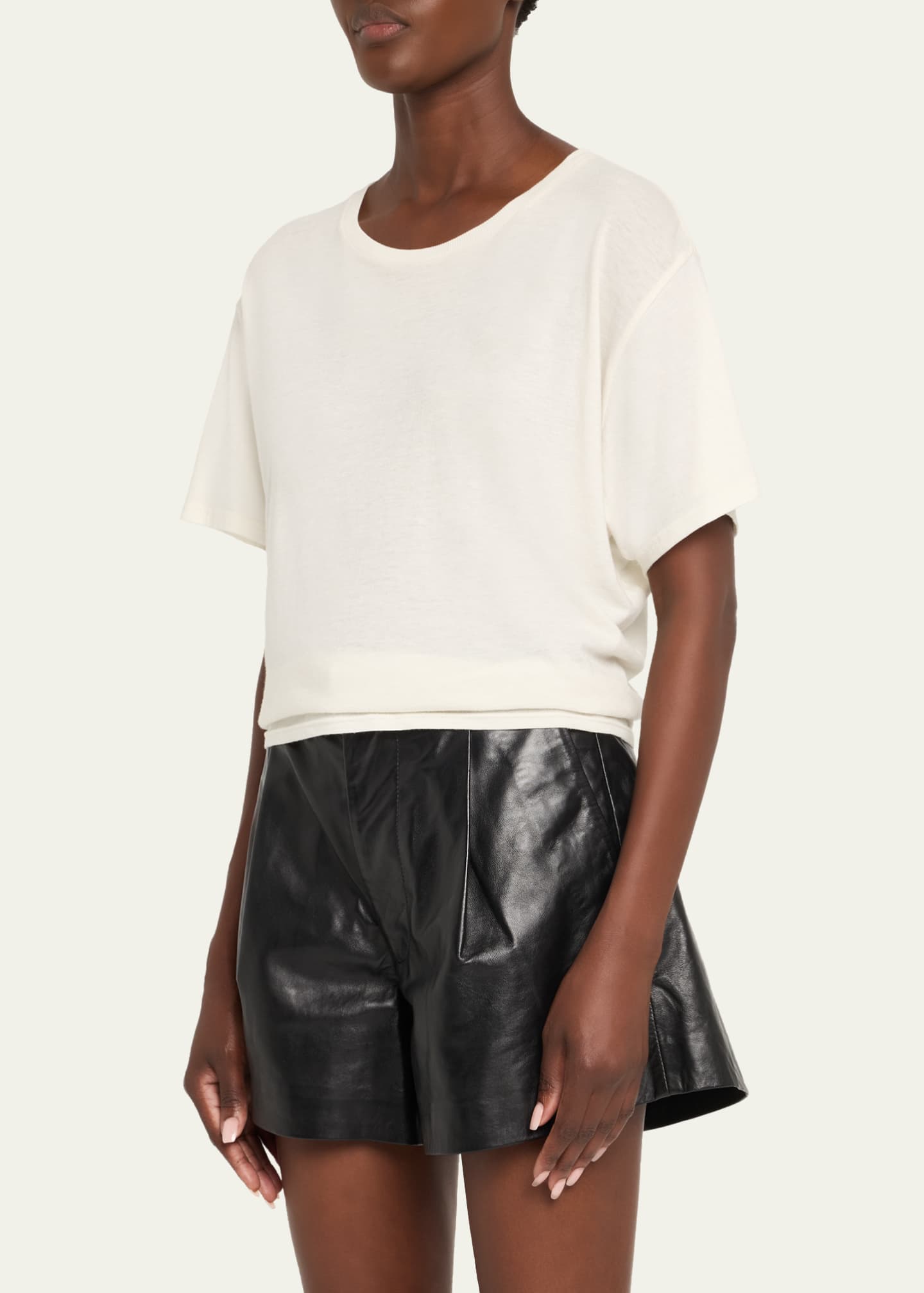 Cashmere-Blend Tight Waist Tee