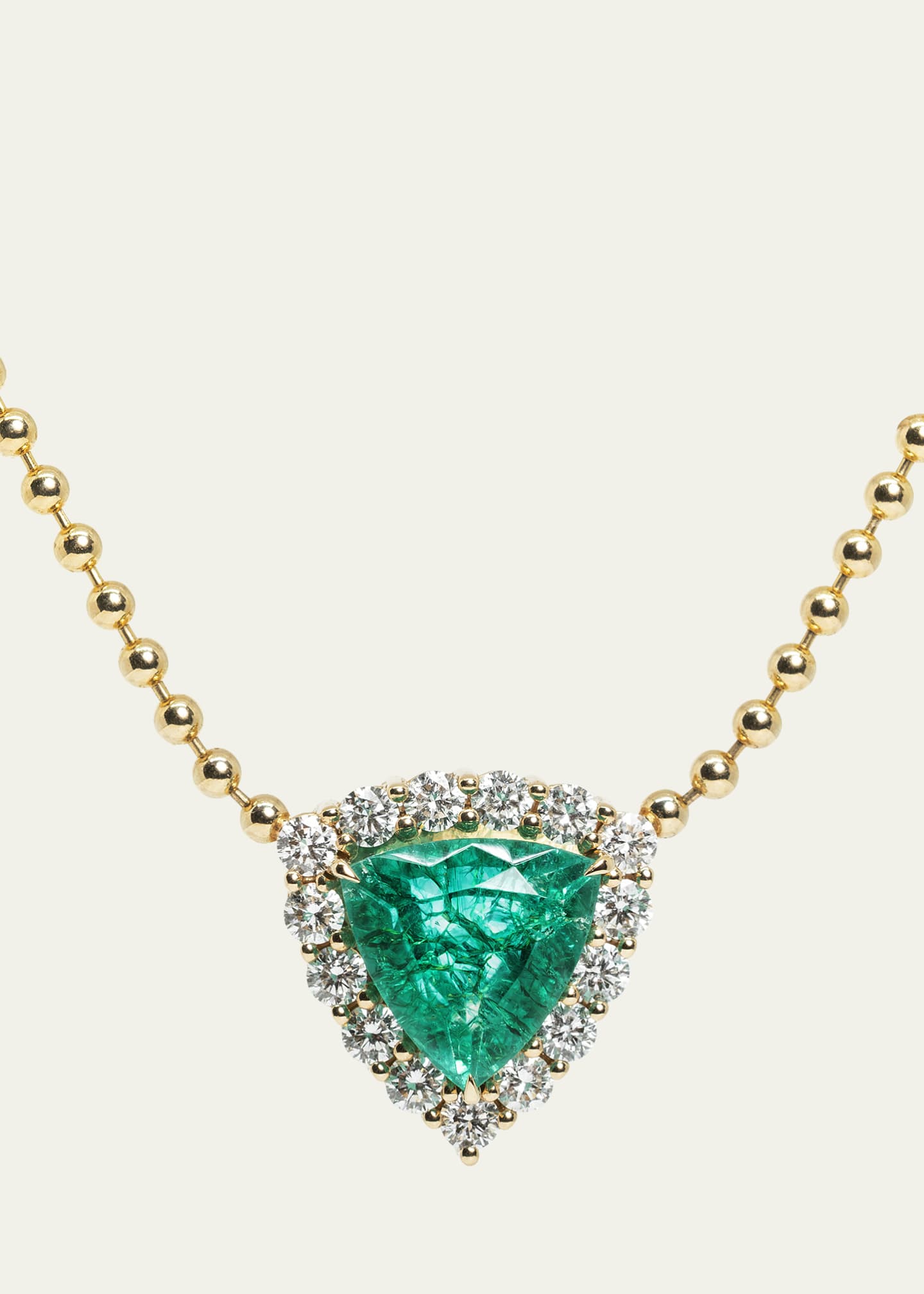 Dara Kaye Royale Mega Emerald Trillion and Diamond Necklace