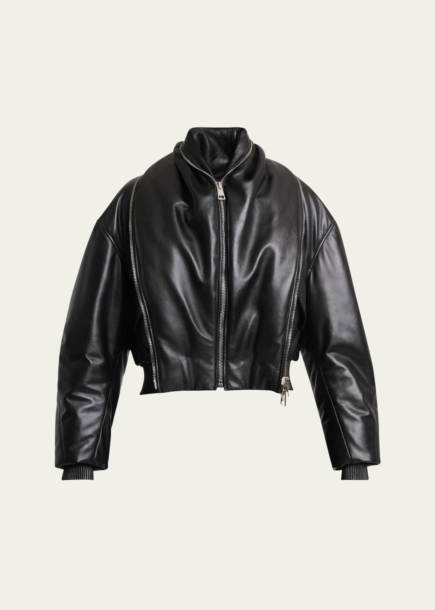 Givenchy Double Shawl-Collar Leather Crop Bomber Jacket - Bergdorf