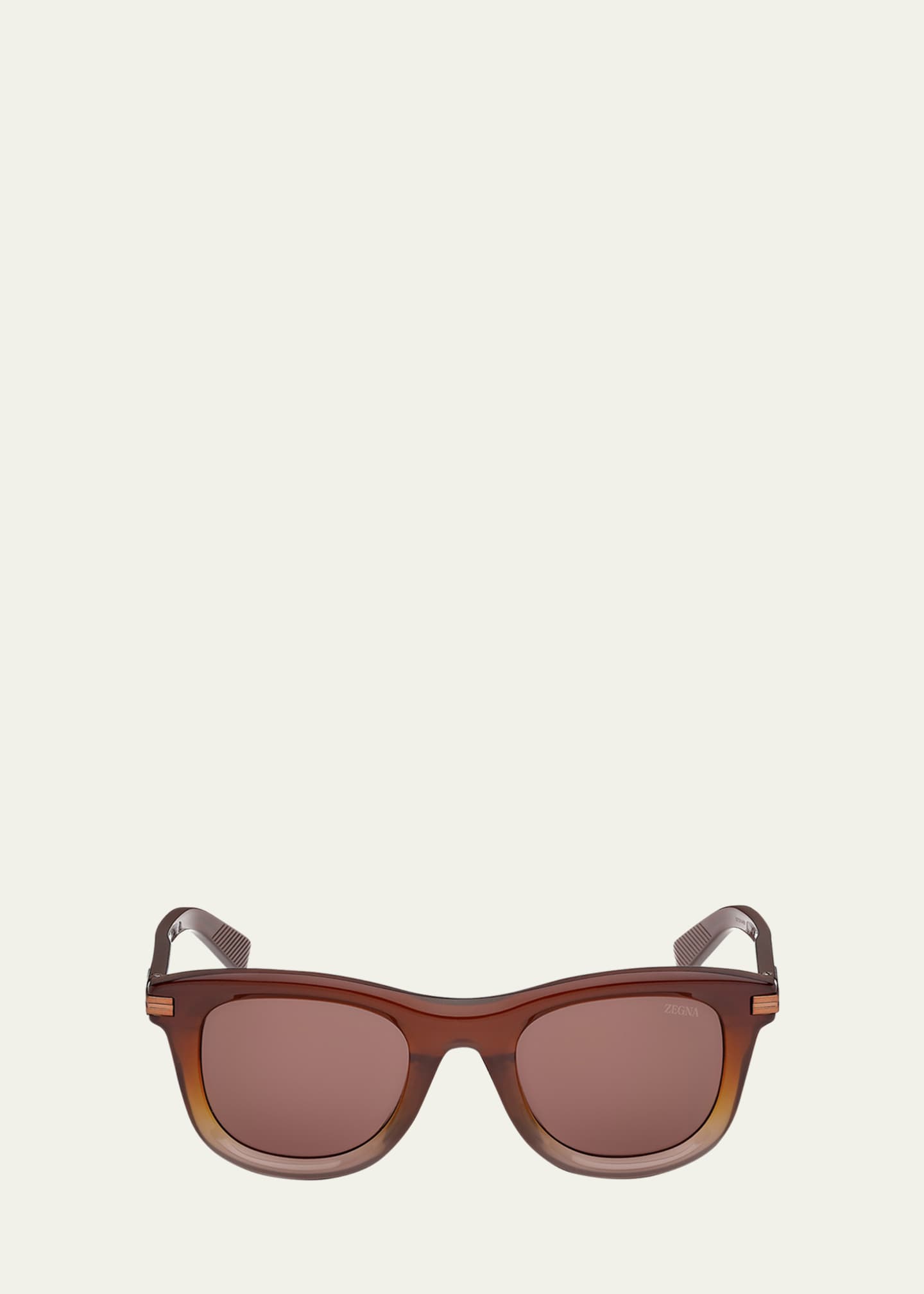 【関税込み】Sunglasses in Brown Acetate ZEGNA Men's Acetate Square Sunglasses - Bergdorf Goodman