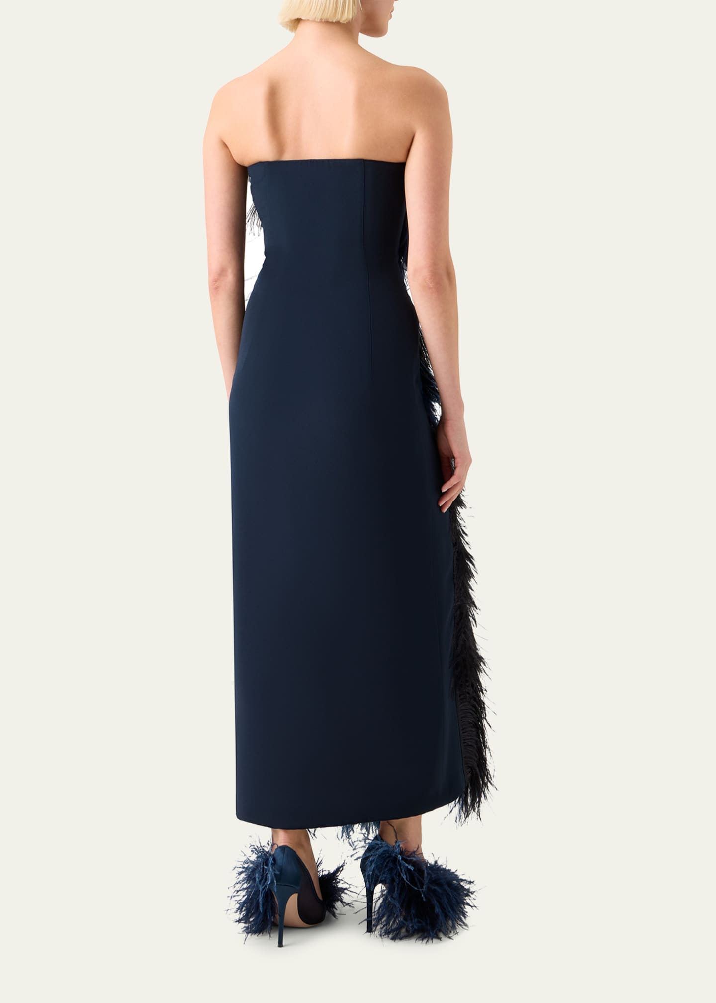 Akris Strapless Ostrich Feather Gown Image 3 of 5