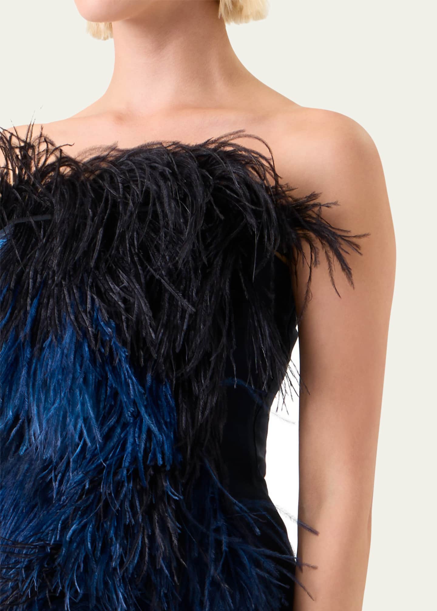 Akris Strapless Ostrich Feather Gown Image 5 of 5