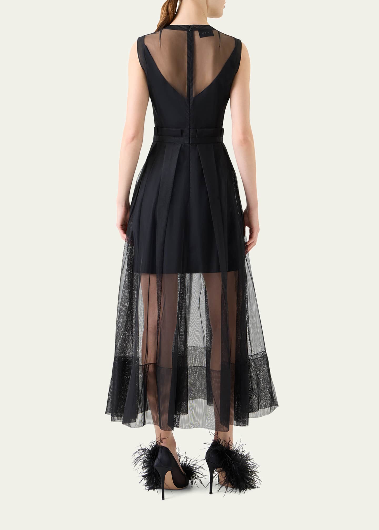 slim fit dress slacks Sleeveless Maxi Tulle Fit & Flare Regular Prom Dress mtn88194 main image 1