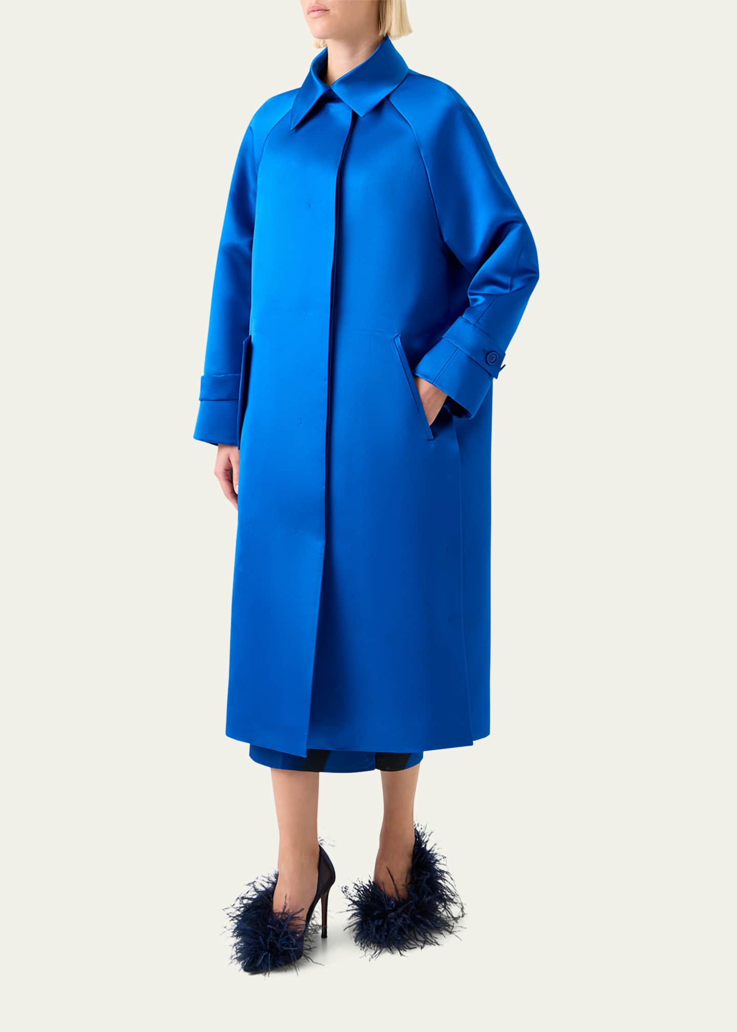 Akris Elliot Oversized Silk Duchess Coat Image 4 of 5