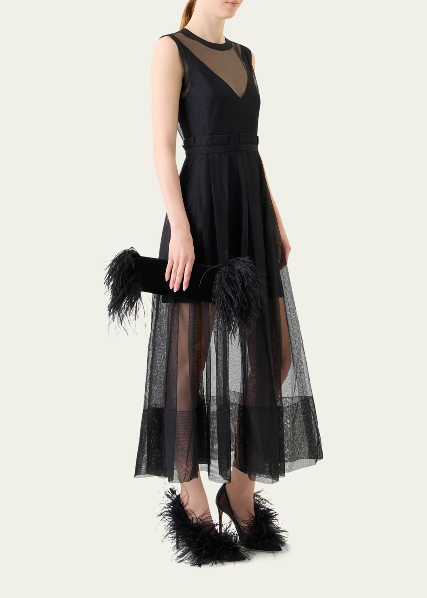 Akris Anouk Small Clutch Bag with Feather Trim Image 2 of 5