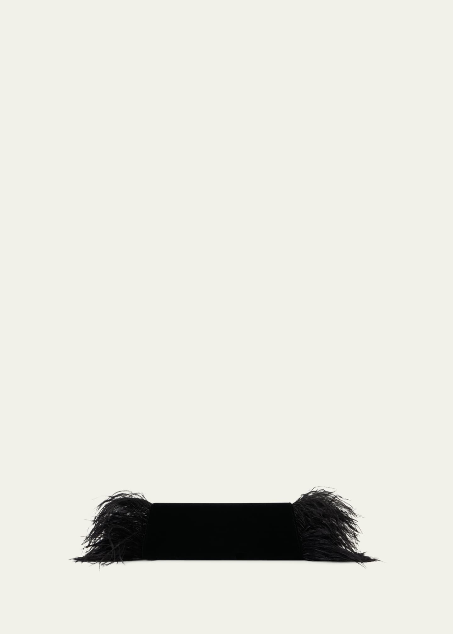 Akris Anouk Small Clutch Bag with Feather Trim Image 3 of 5