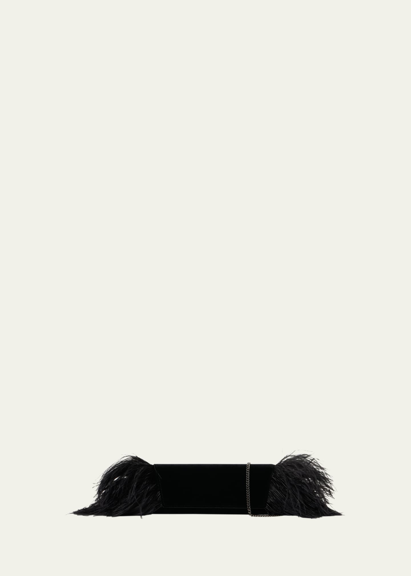 Akris Anouk Small Clutch Bag with Feather Trim Image 1 of 5