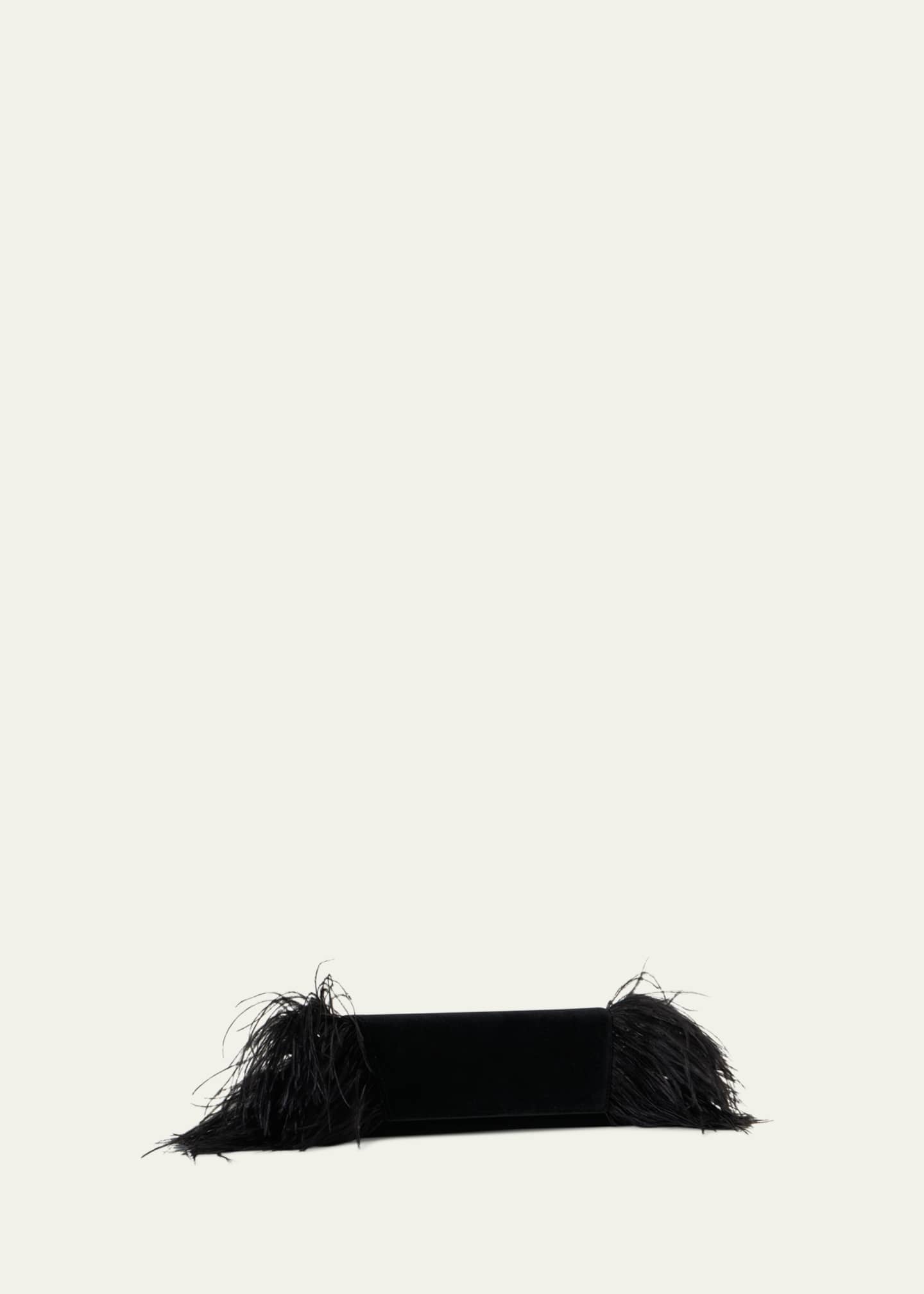 Akris Anouk Small Clutch Bag with Feather Trim Image 5 of 5