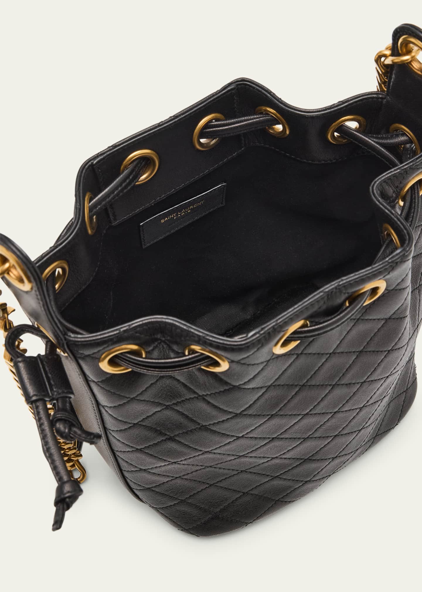Saint Laurent Cassandra Small YSL Bucket Bag in Quilted Leather Image 4 of 6
