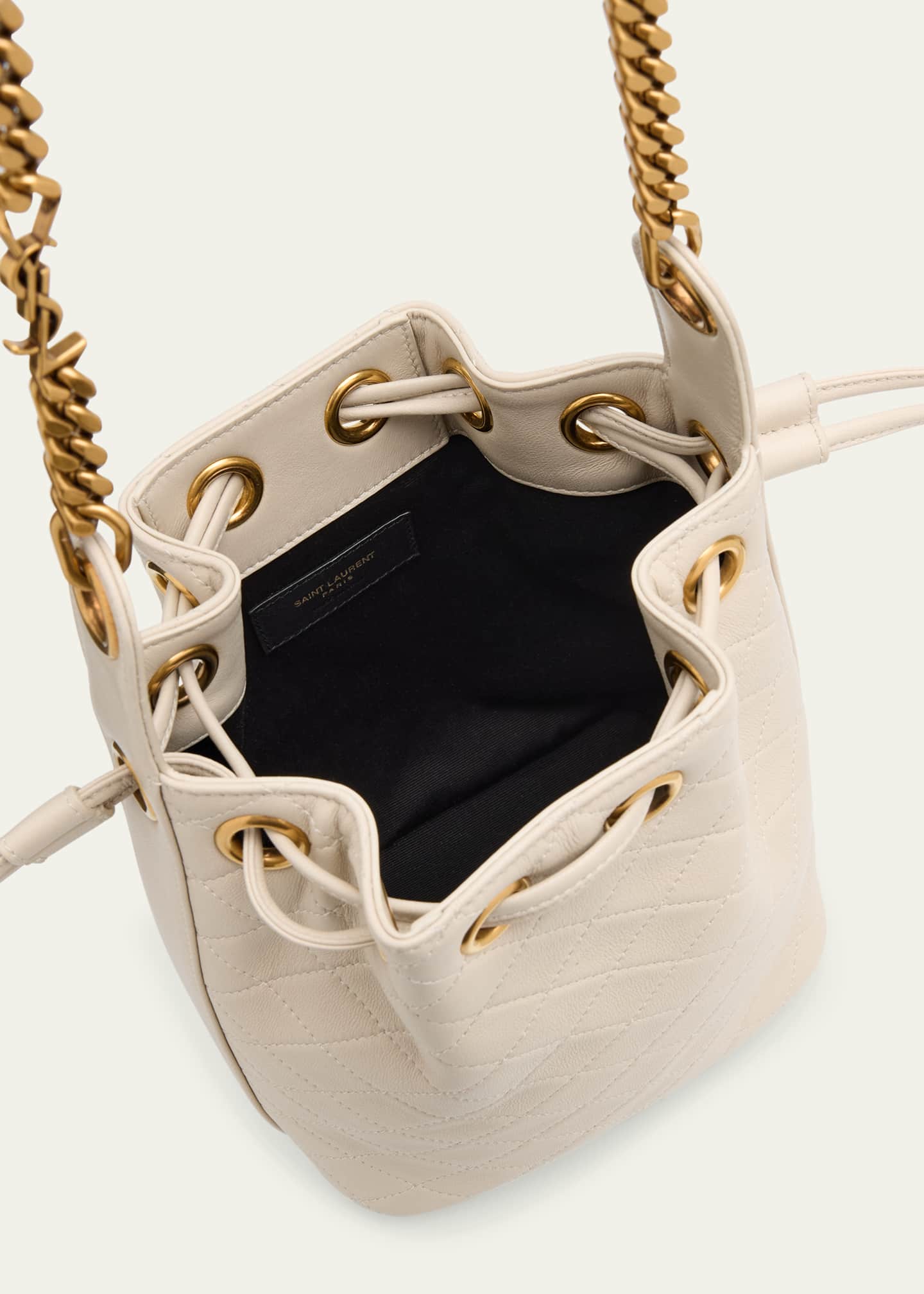 Saint Laurent Cassandra Small YSL Bucket Bag in Quilted