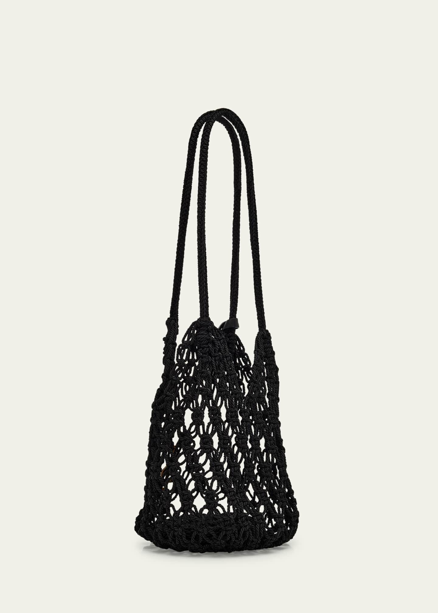 Saint Laurent Small YSL Crochet Shopper Tote Bag Image 3 of 6