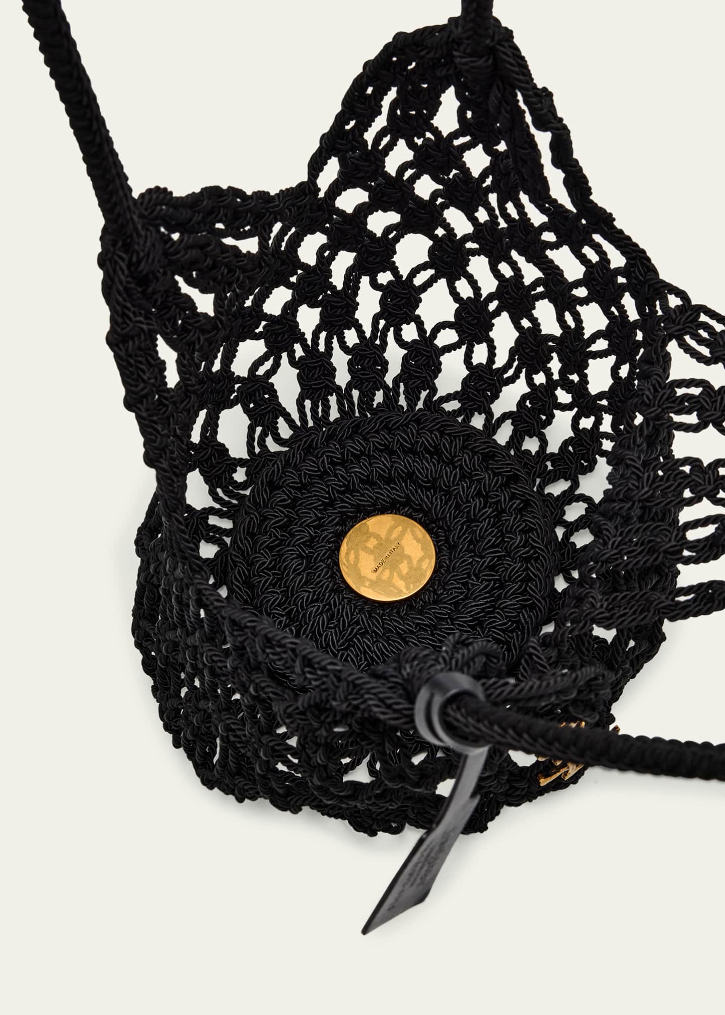 Saint Laurent Small YSL Crochet Shopper Tote Bag Image 4 of 6