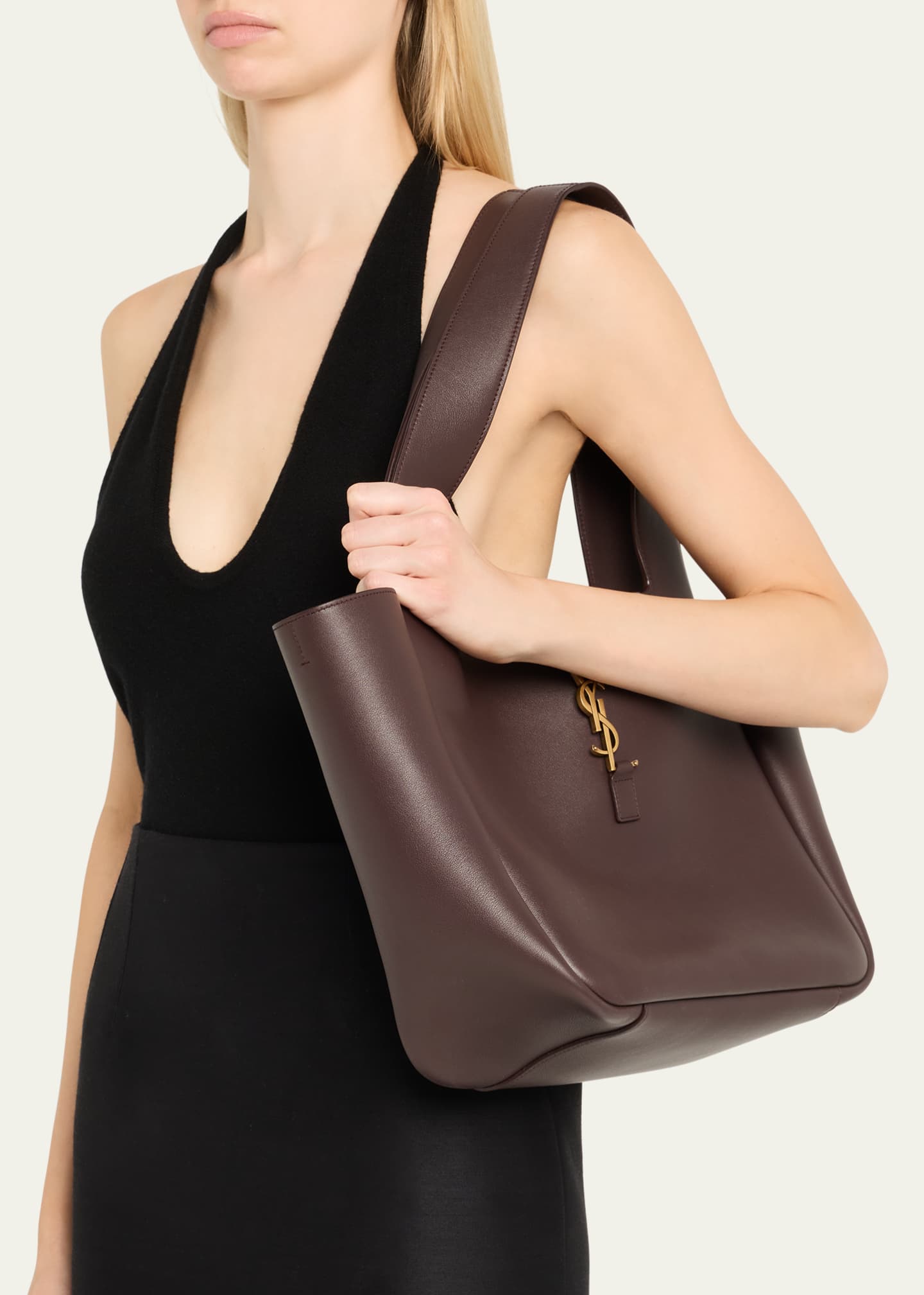 Saint Laurent Le 5 À 7 Bea YSL Tote Bag in Calfskin Leather