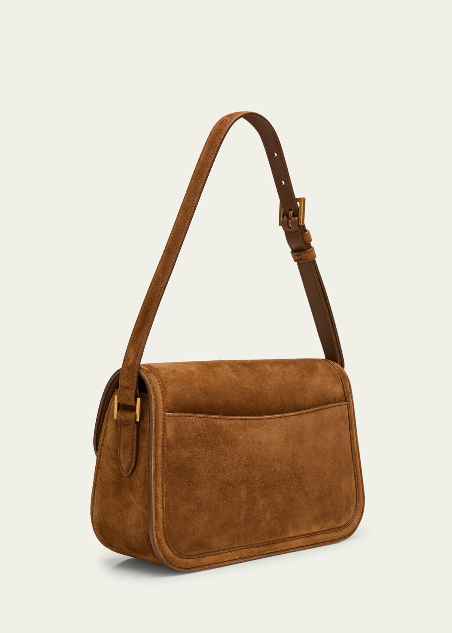 Saint Laurent Solferino Medium YSL Shoulder Bag in Suede