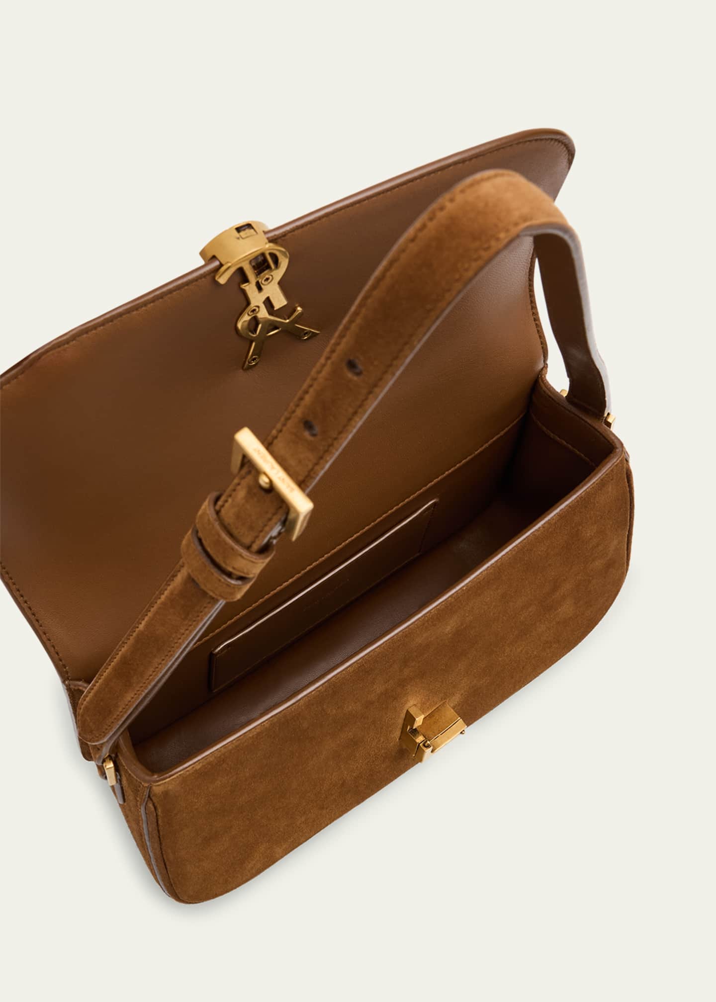 Saint Laurent Solferino Medium YSL Shoulder Bag in Suede Image 4 of 6