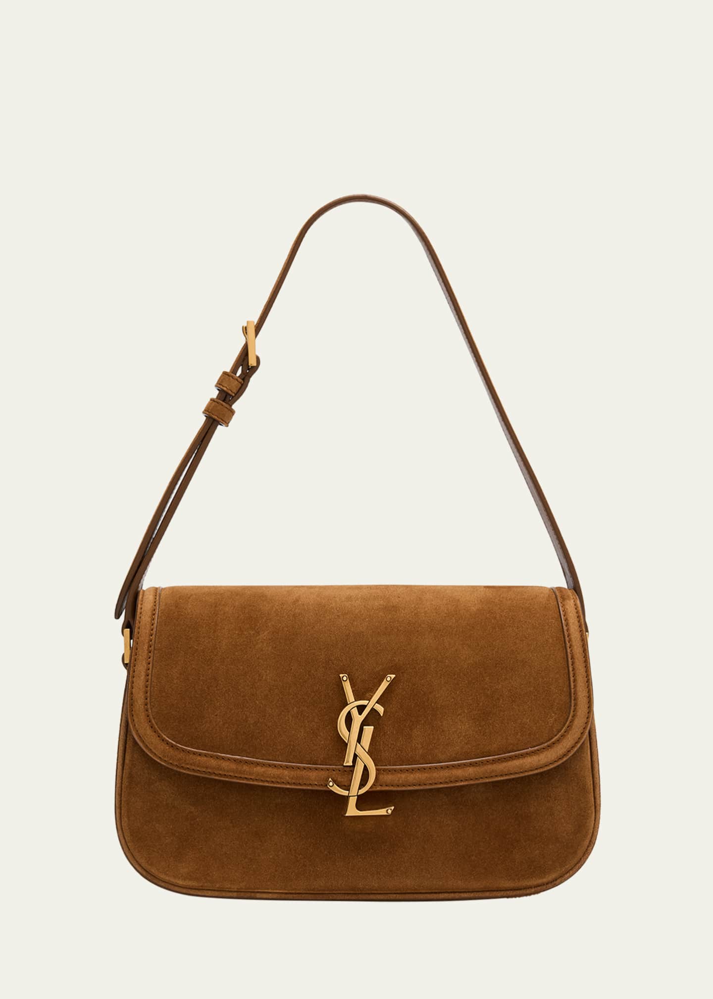 Saint Laurent Solferino Medium YSL Shoulder Bag in Suede