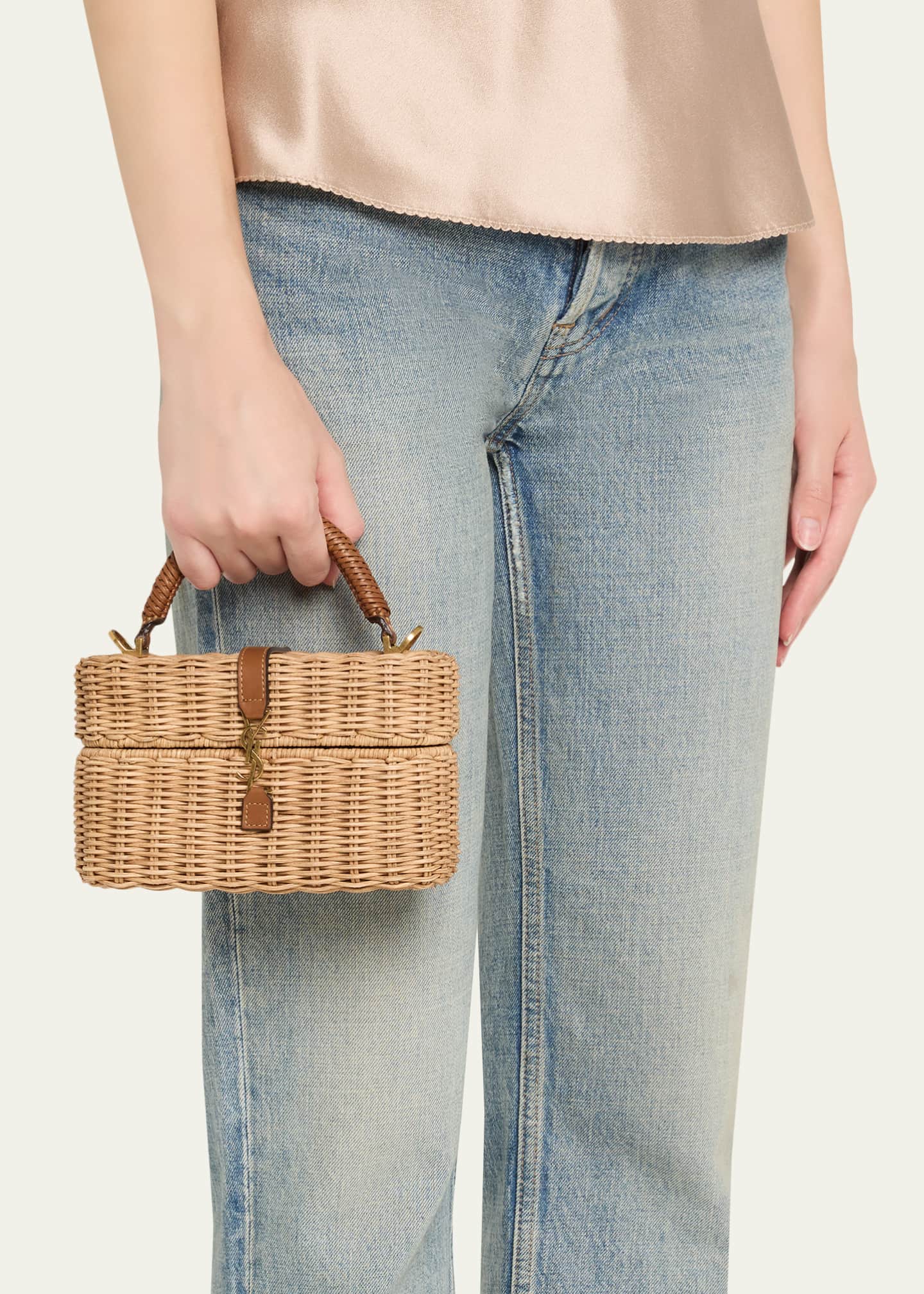 YSL Vanity Bag in Raffia Wicker