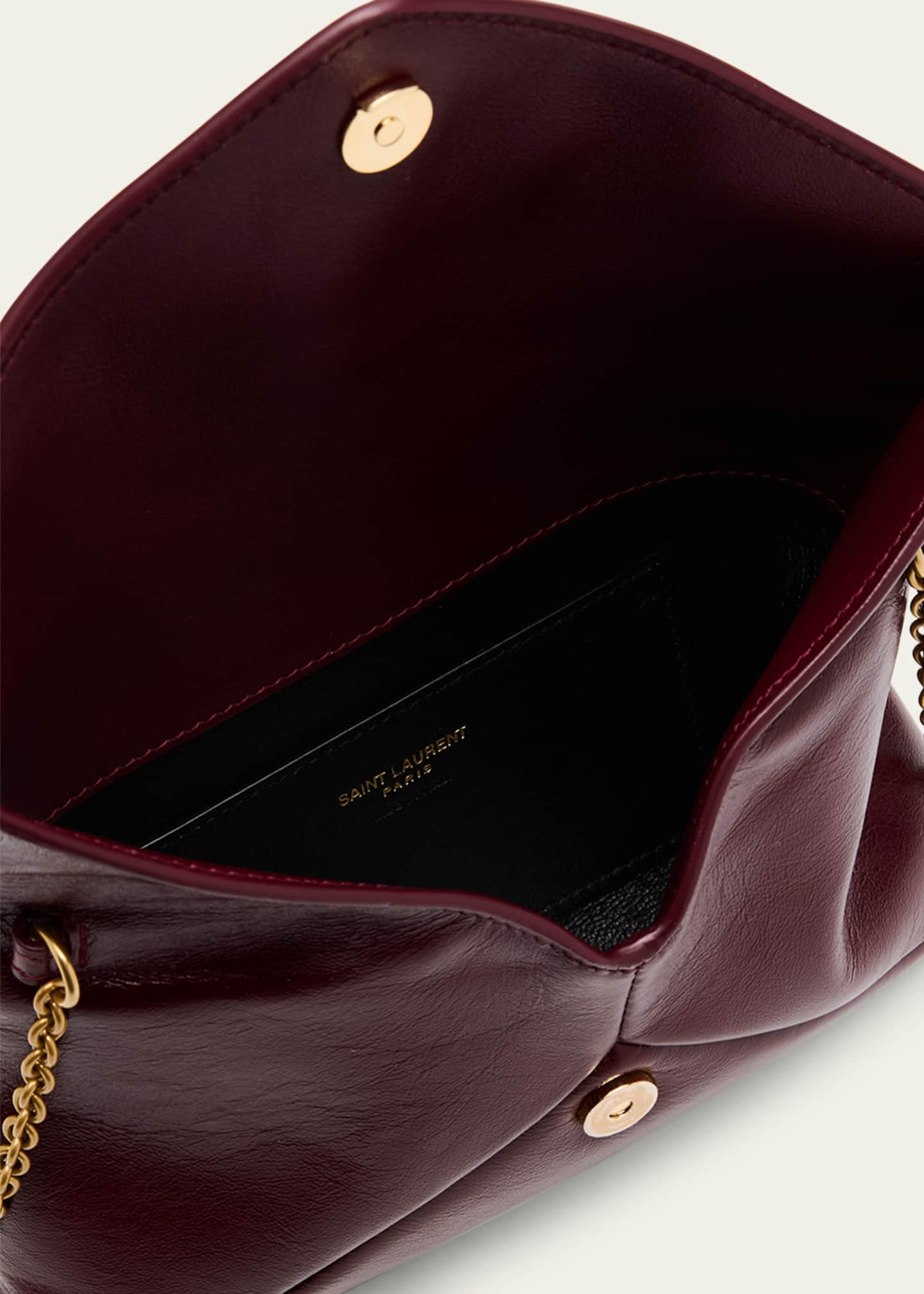 Small YSL Pouch Bag in Shiny Calfskin Leather