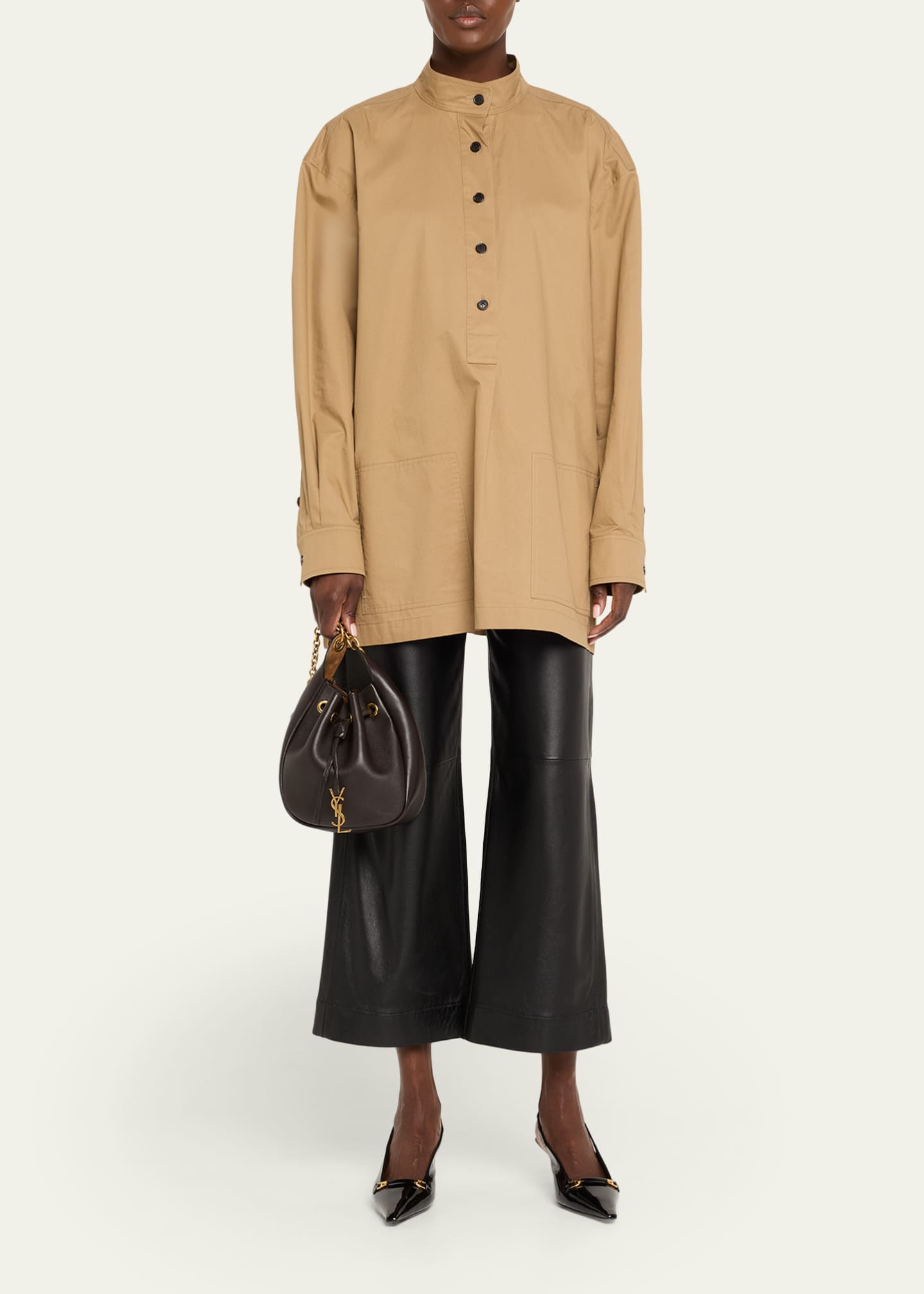 Saint Laurent Cassandre YSL Bucket Bag in Leather Image 5 of 6