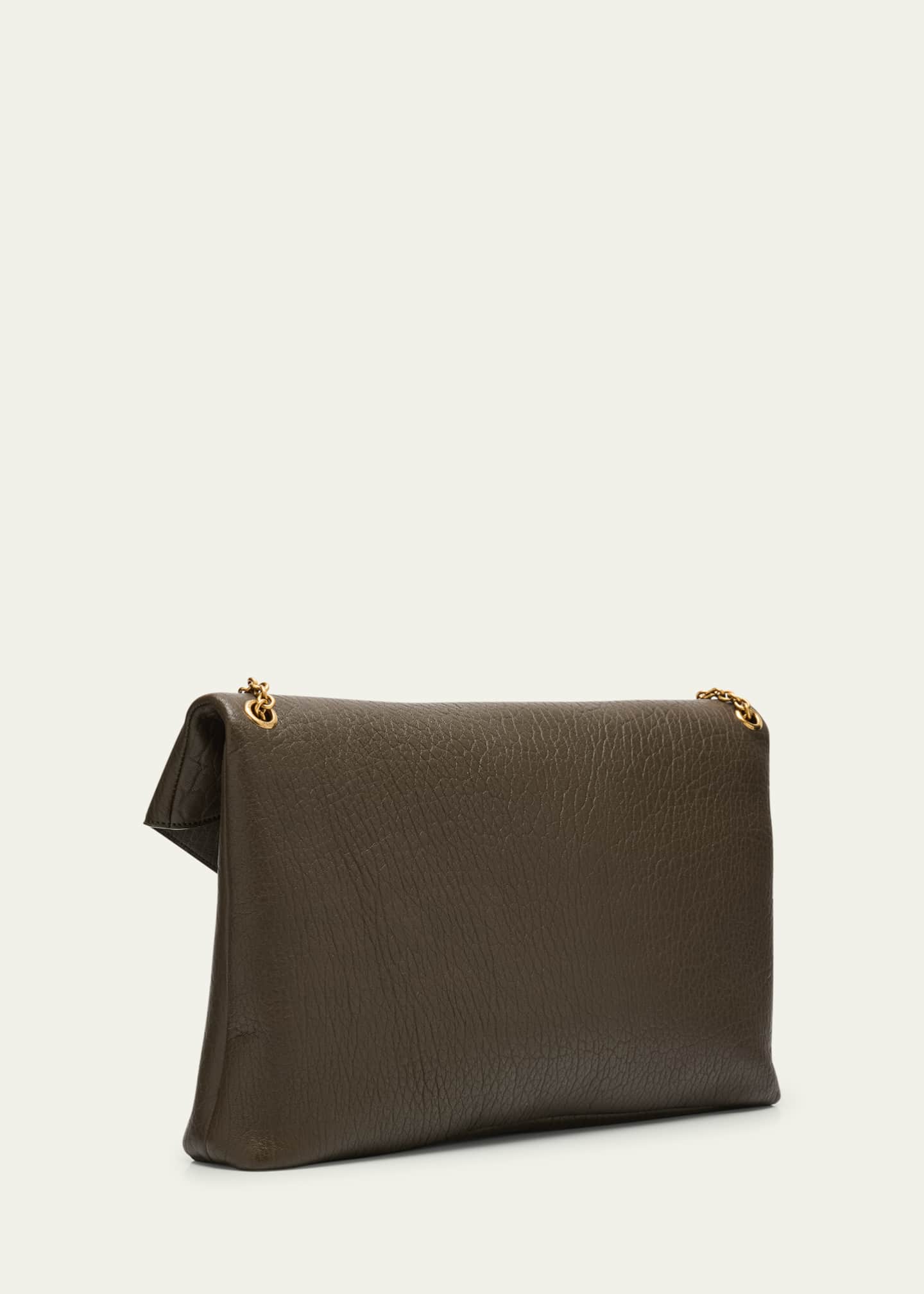Saint Laurent YSL Envelope Pouch in Grained Leather