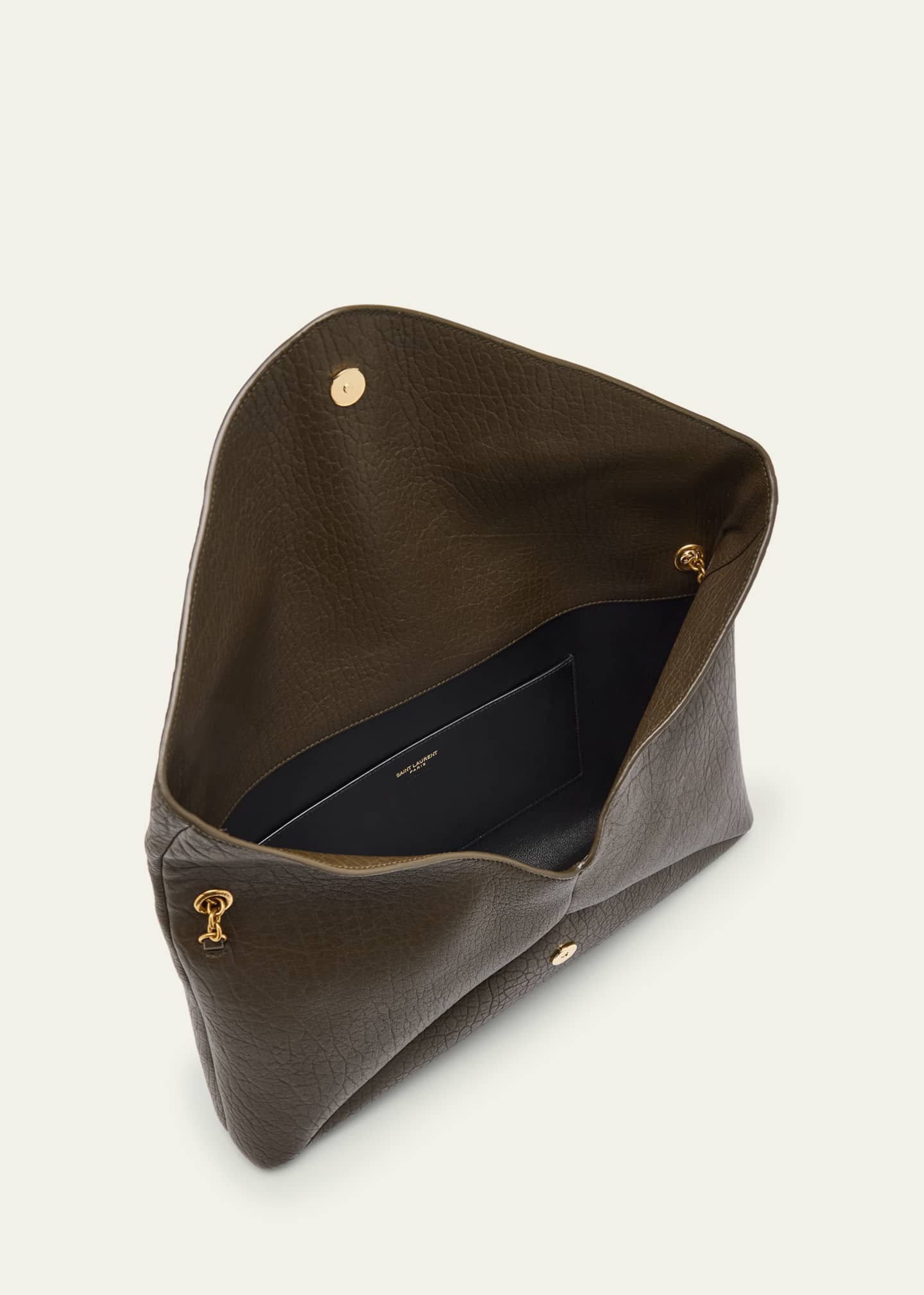 Saint Laurent YSL Envelope Pouch in Grained Leather Image 4 of 6