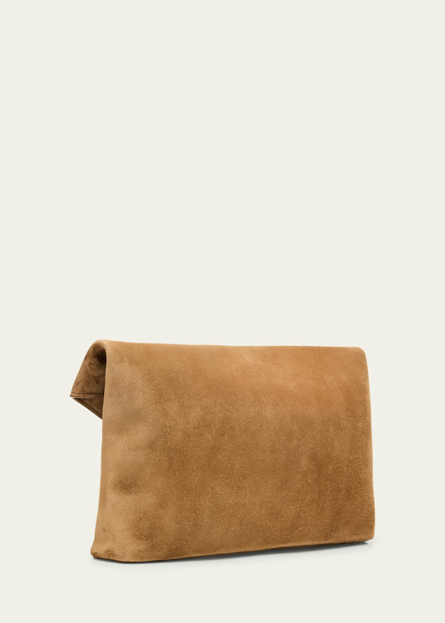 Saint Laurent Large YSL Envelope Flap Clutch Bag in Suede Image 3 of 6