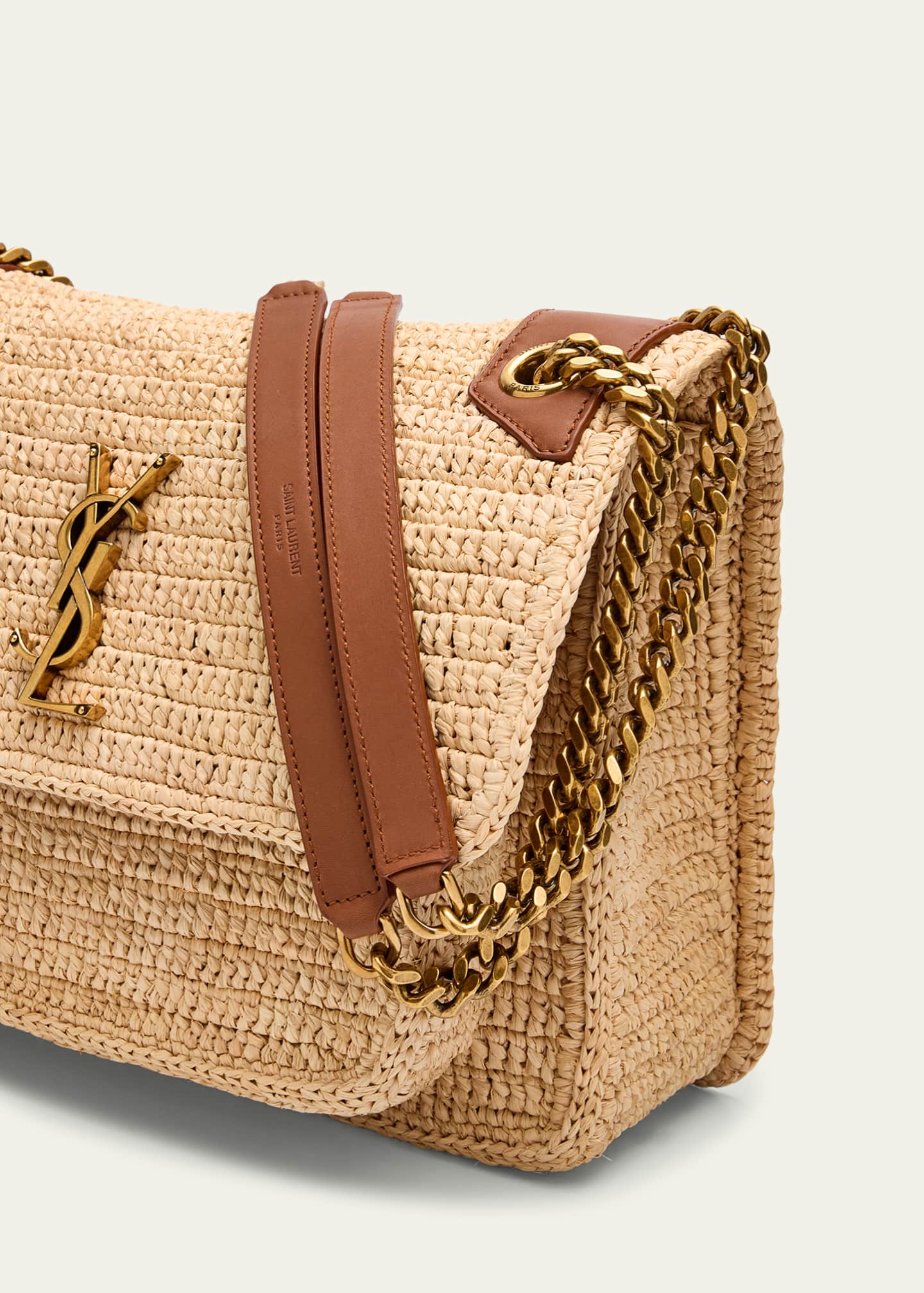 Saint Laurent Niki Medium YSL Shoulder Bag in Raffia Image 6 of 6