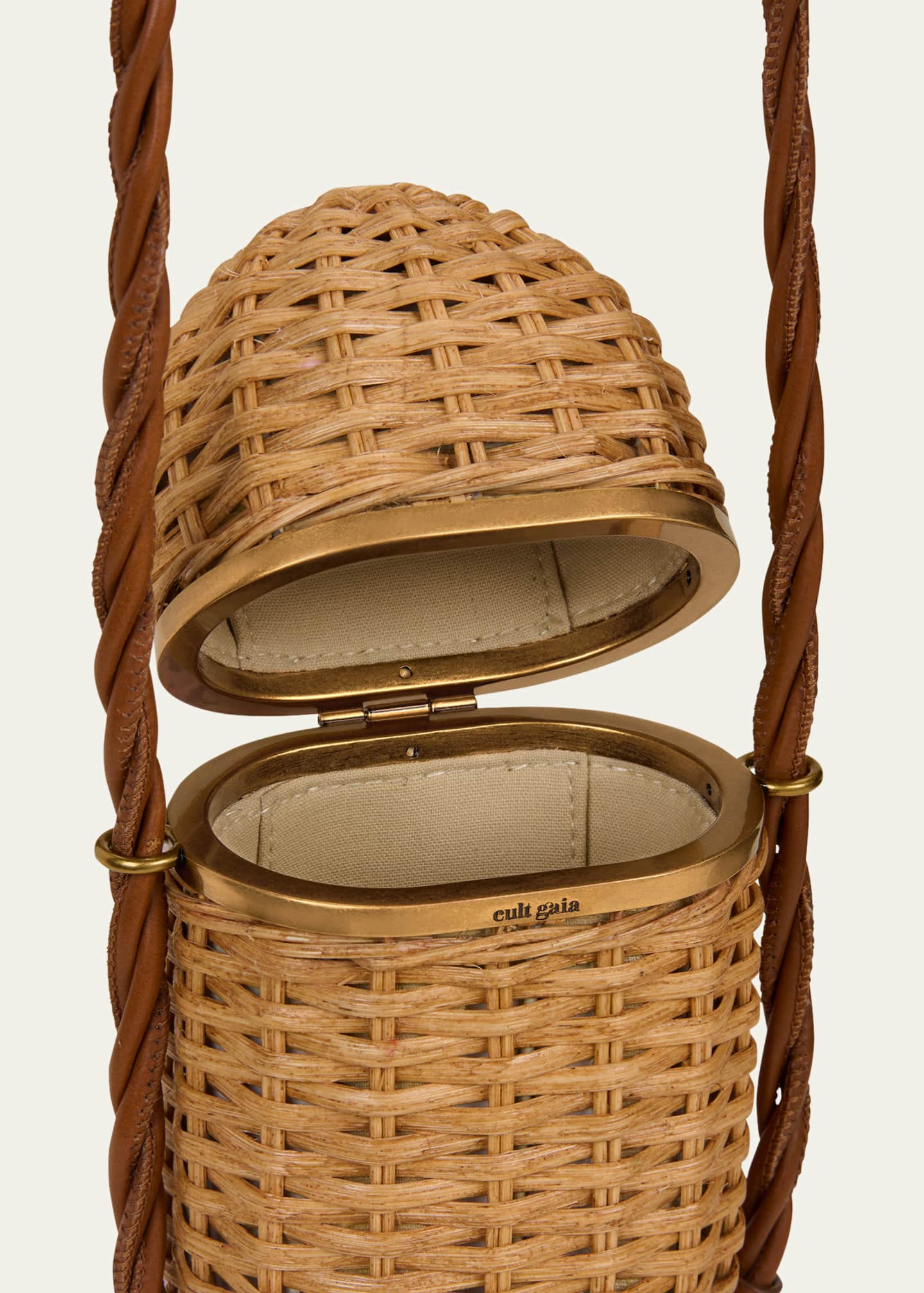Cult Gaia Amulet Woven Rattan Clutch Bag Image 3 of 3