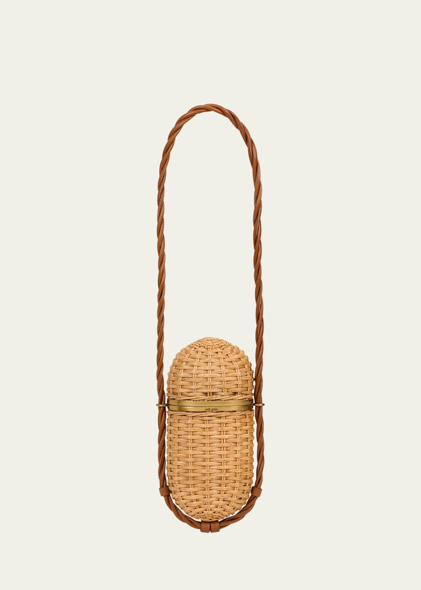 Cult Gaia Amulet Woven Rattan Clutch Bag Image 1 of 3